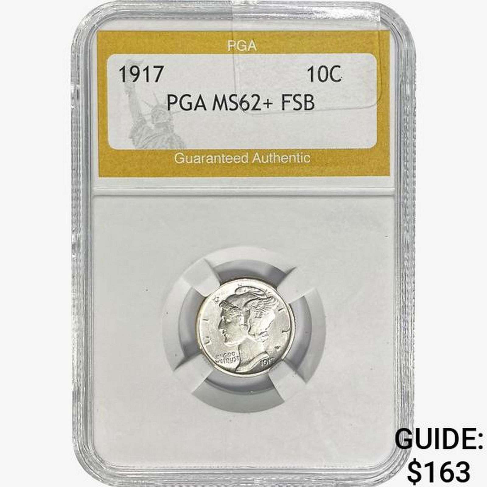 1917 Mercury Silver Dime PGA MS62+ FSB (1 of 2)