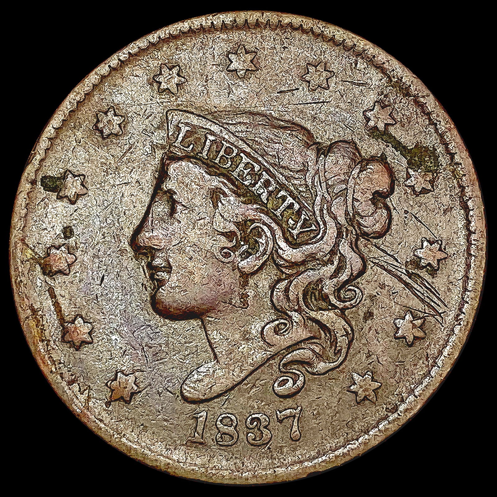 1837 Coronet Head Large Cent NICELY CIRCULATED (1 of 2)
