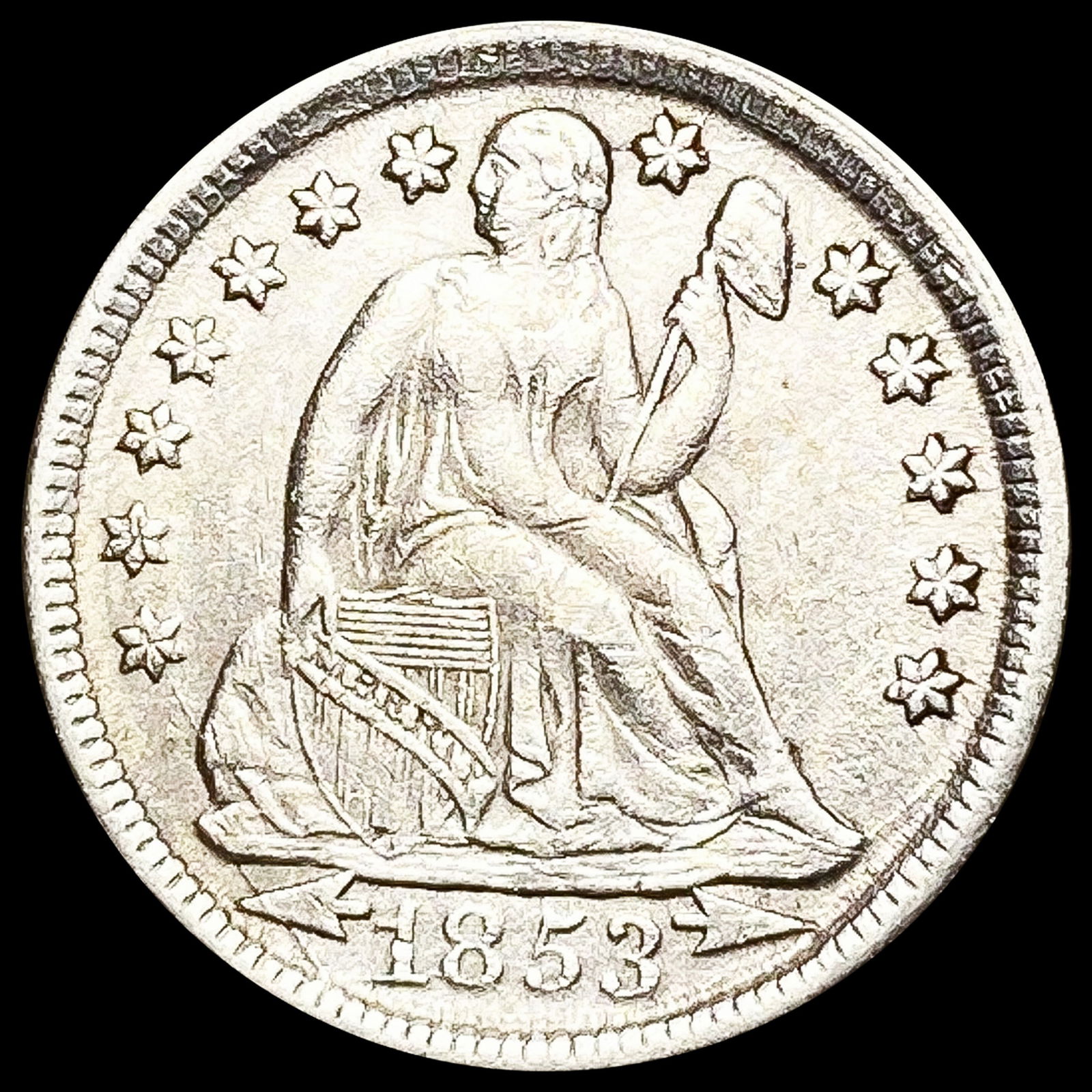 1853 Arws Seated Liberty Dime UNCIRCULATED (1 of 2)