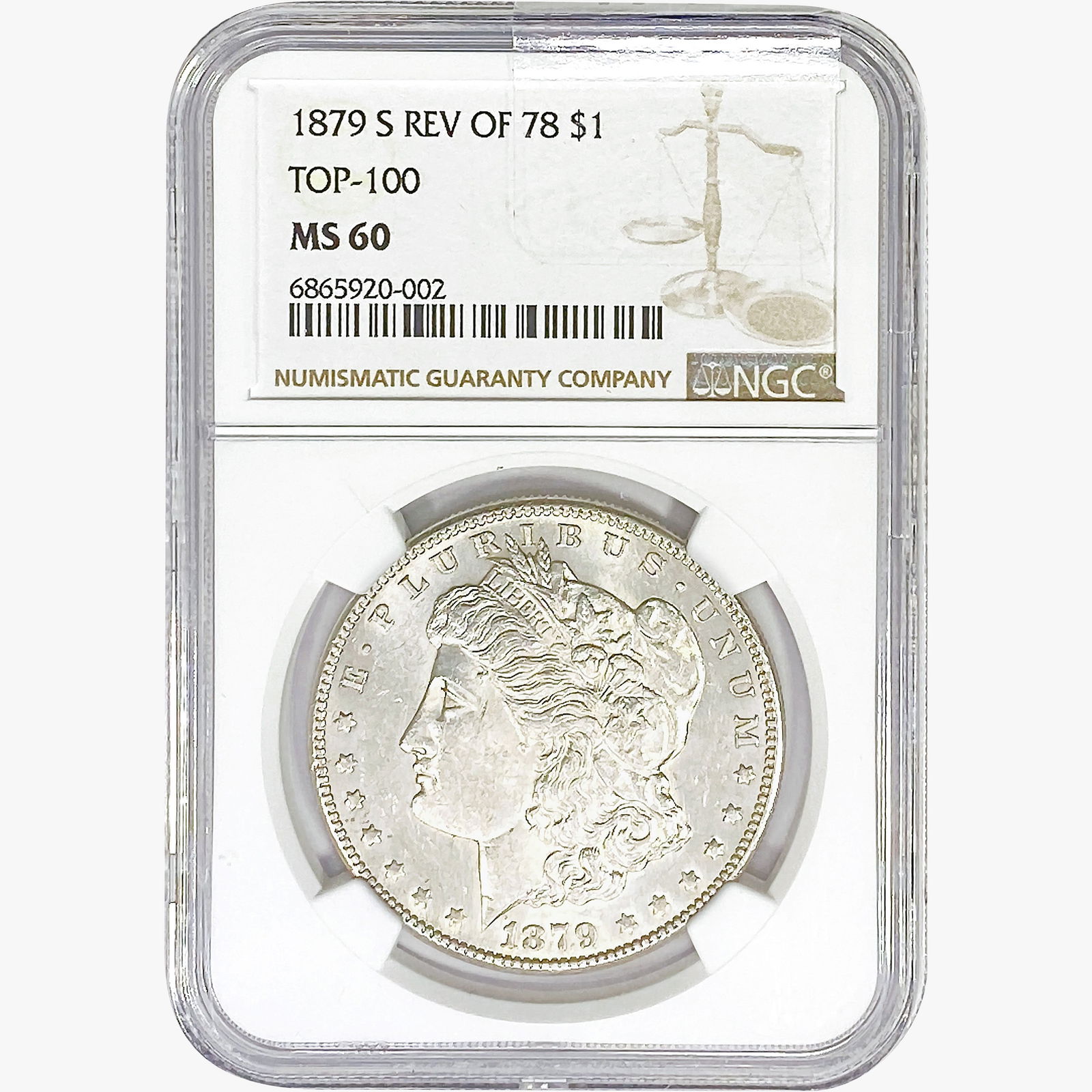1879-S 7TF Rev 78 Morgan Silver Dollar NGC MS60 (1 of 2)