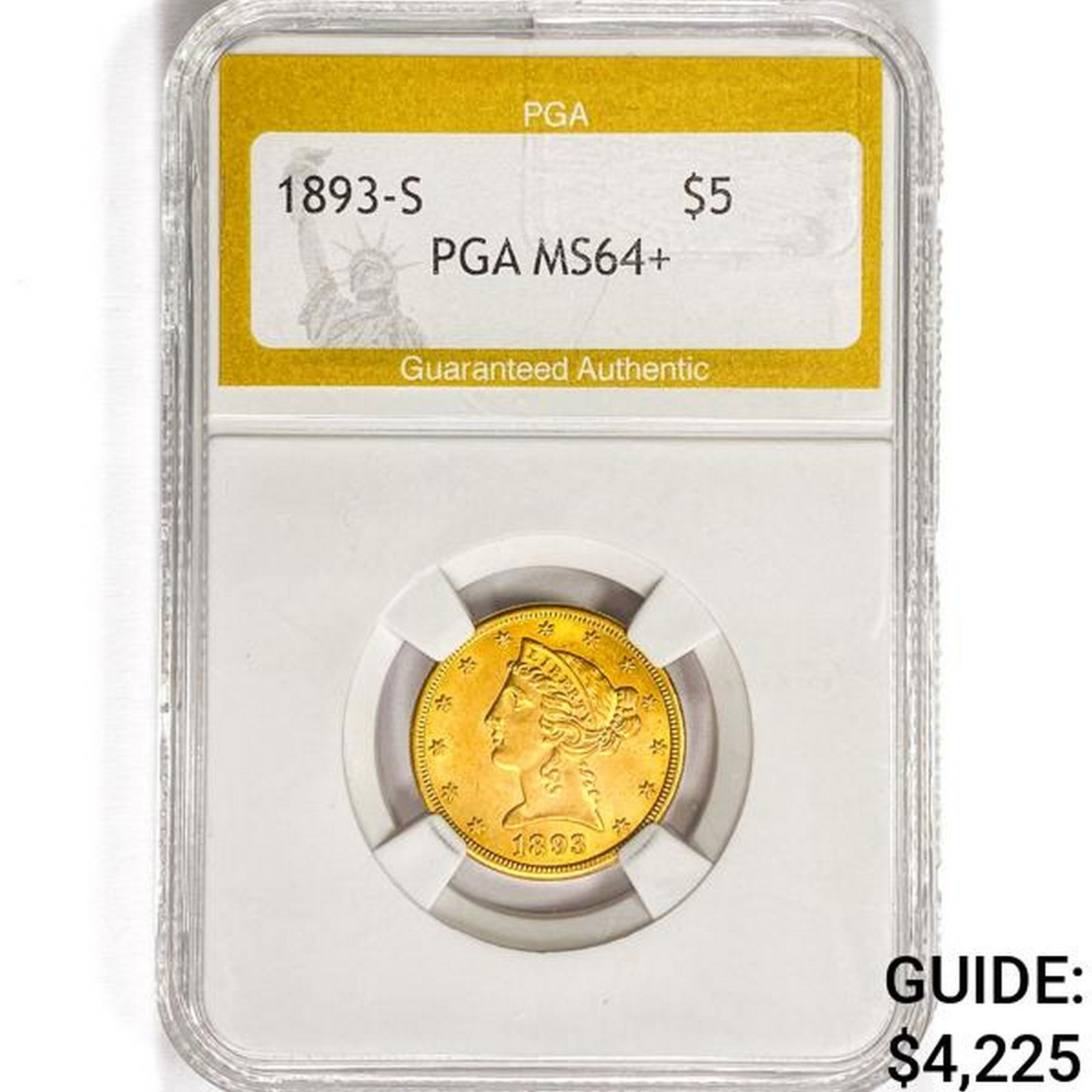 1893-S $5 Gold Half Eagle PGA MS64+ (1 of 2)