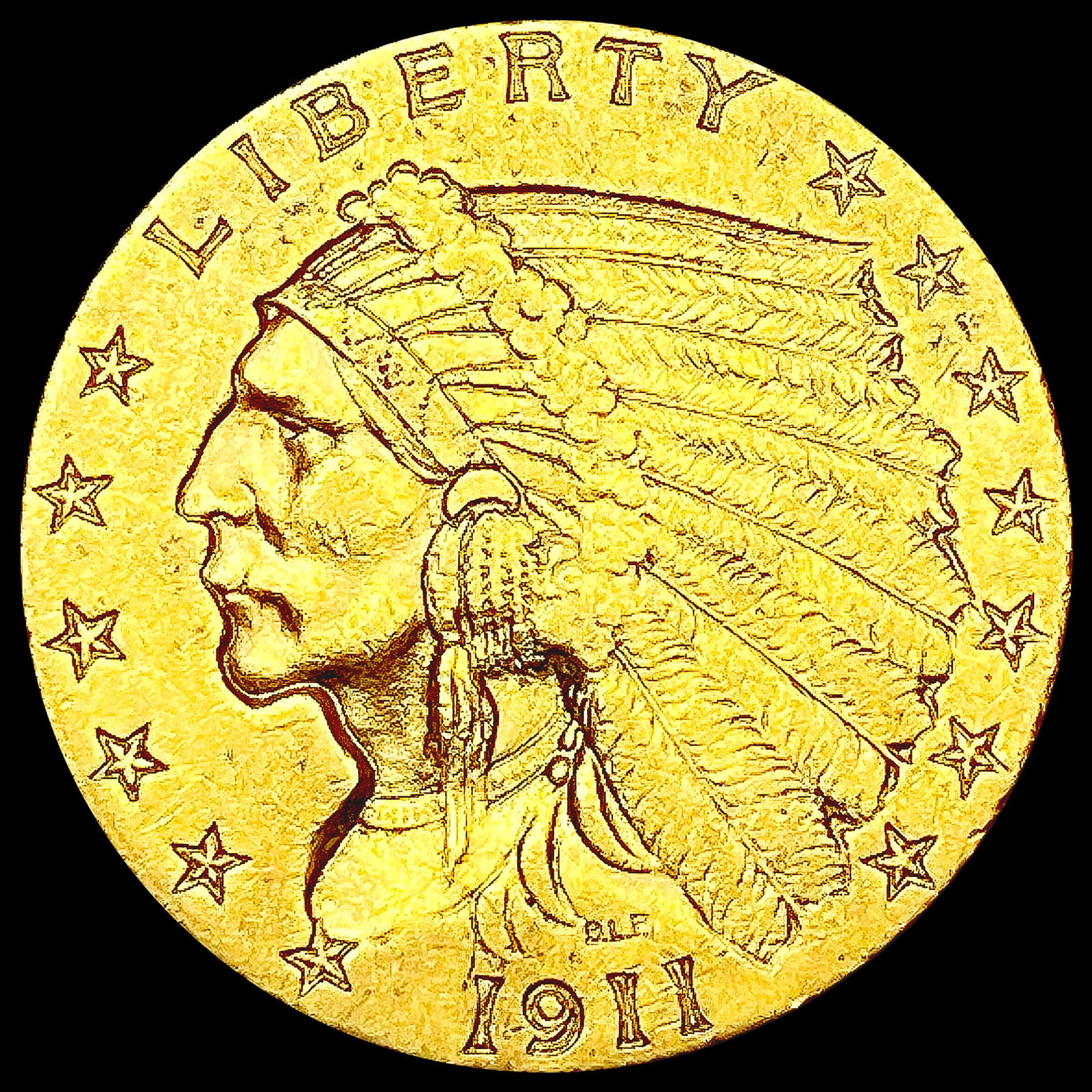 1911 $2.50 Gold Quarter Eagle LIGHTLY CIRCULATED (1 of 2)