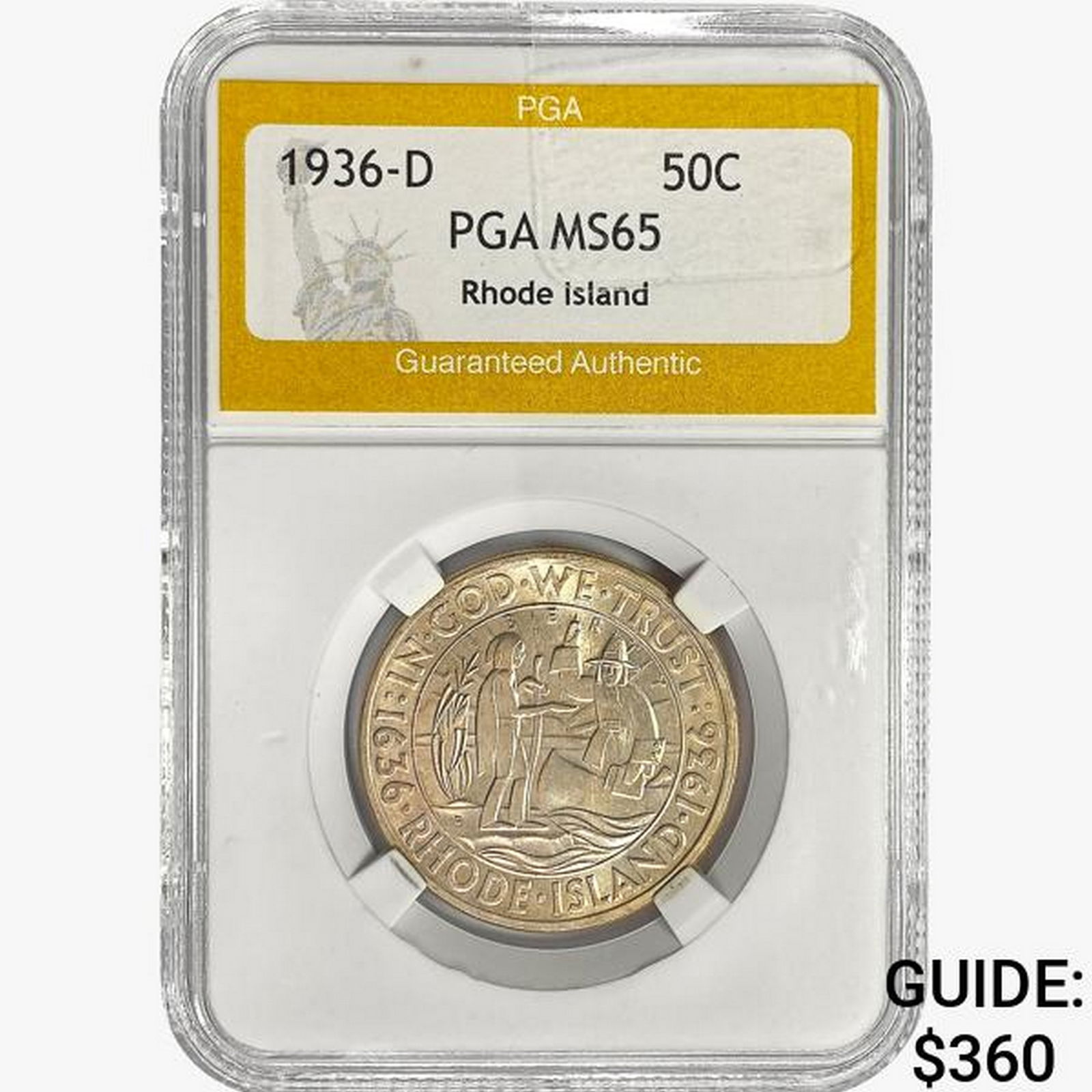 1936-D Rhode Island Half Dollar PGA MS65 (1 of 2)