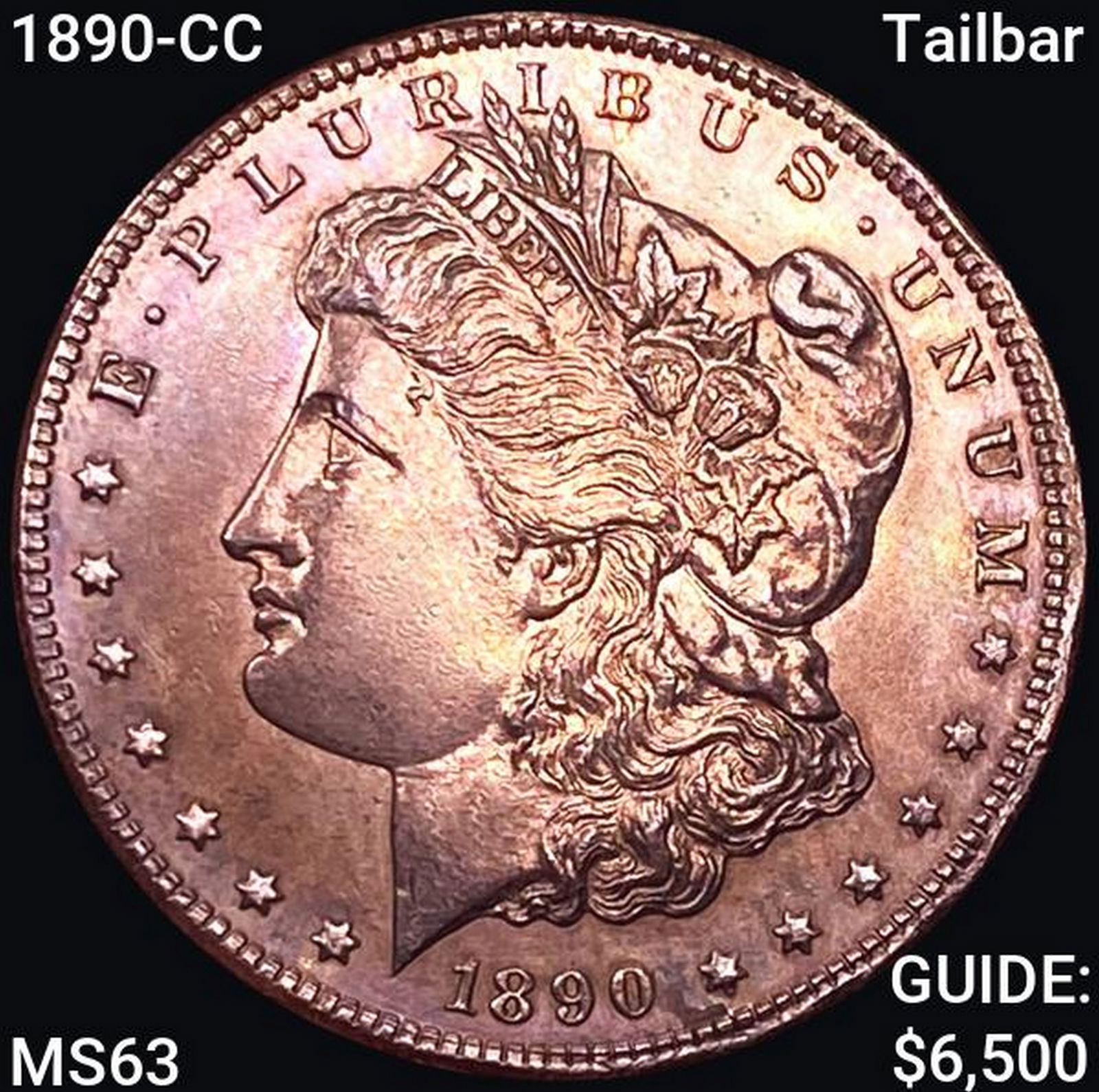 1890-CC Tailbar Morgan Silver Dollar CHOICE BU (1 of 2)