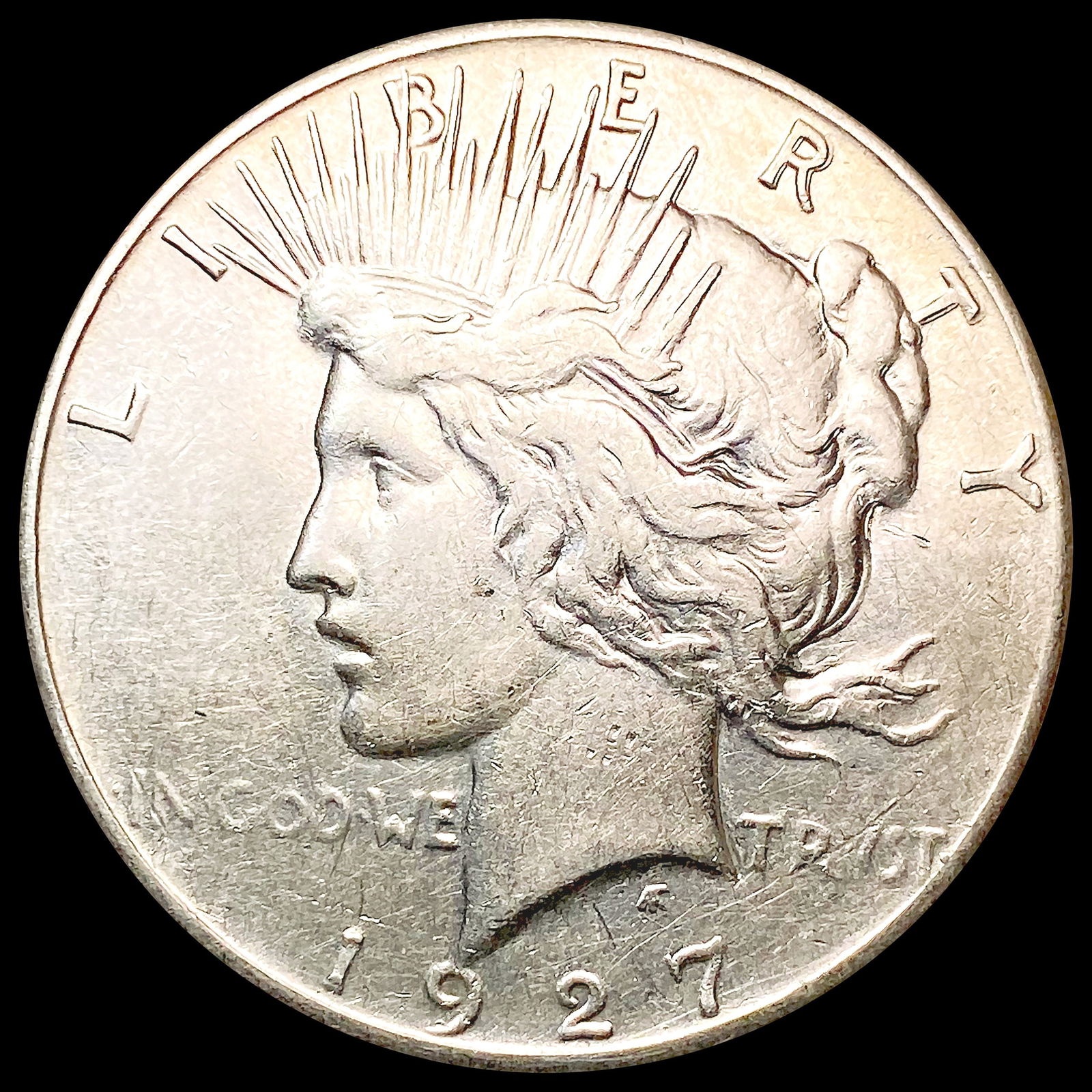 1927 Silver Peace Dollar NEARLY UNCIRCULATED (1 of 2)