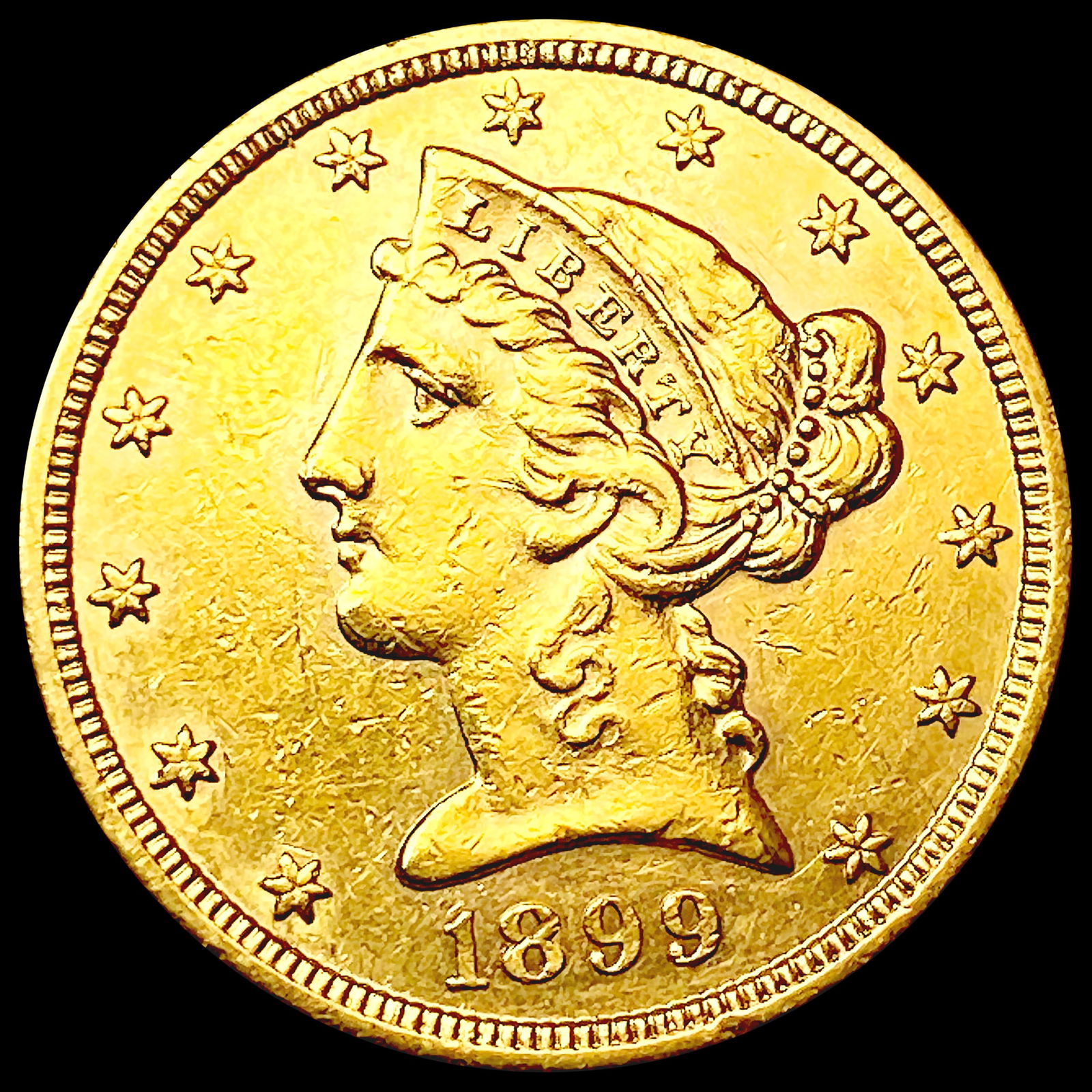 1899-S $5 Gold Half Eagle CLOSELY UNCIRCULATED (1 of 2)