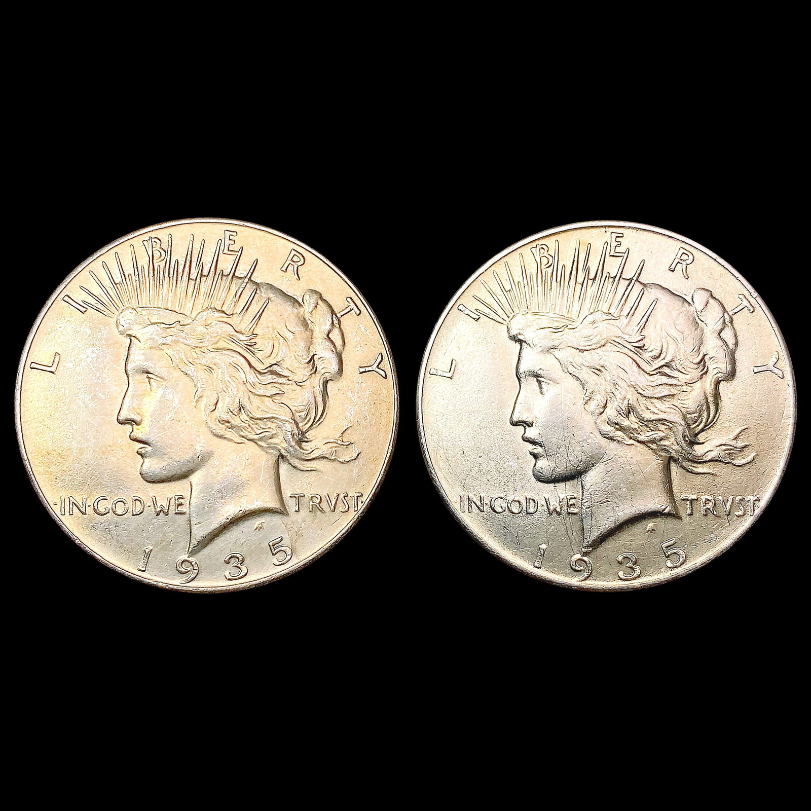 [2] 1935 Peace Silver Dollars CLOSELY UNCIRCULATED (1 of 2)