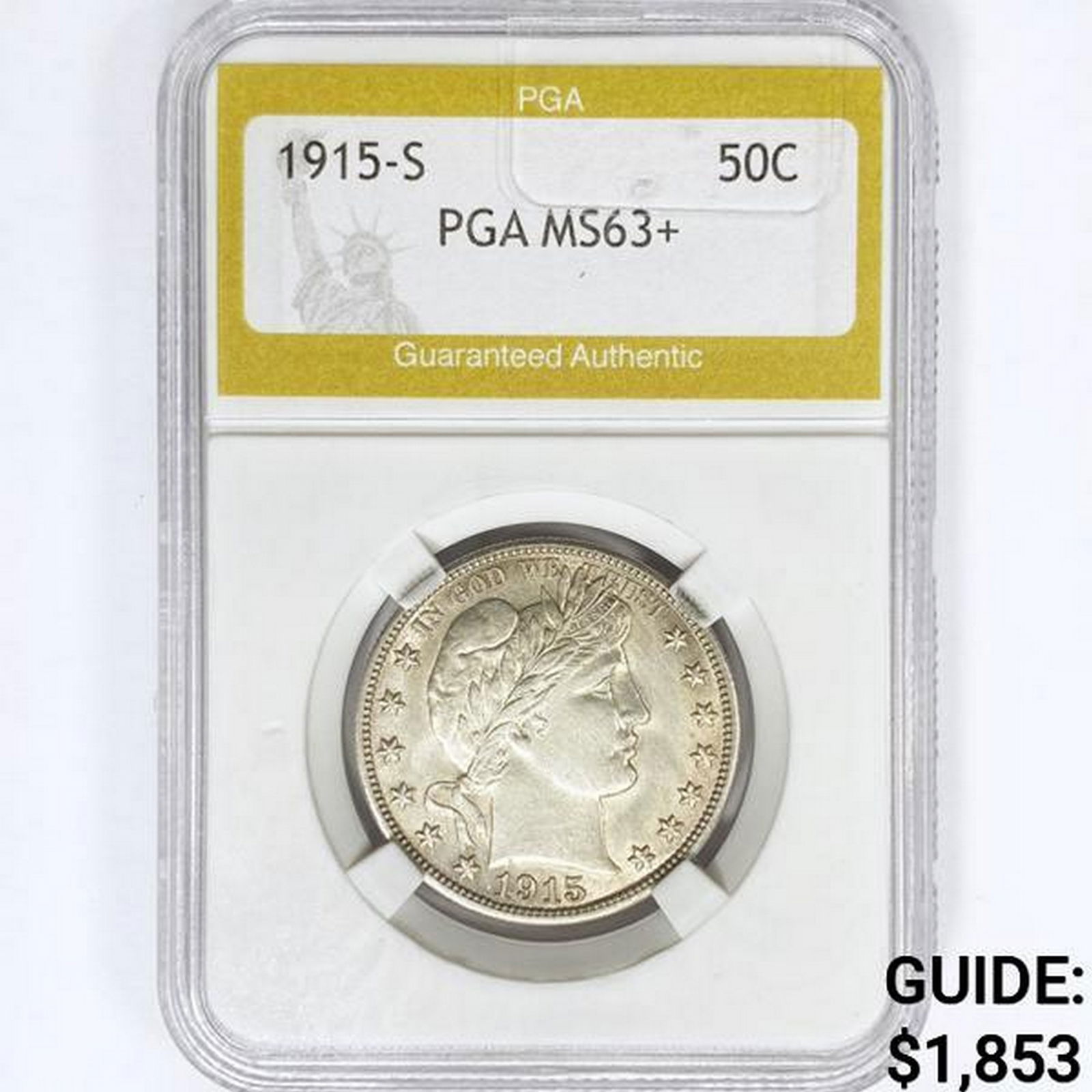 1915-S Barber Half Dollar PGA MS63+ (1 of 2)