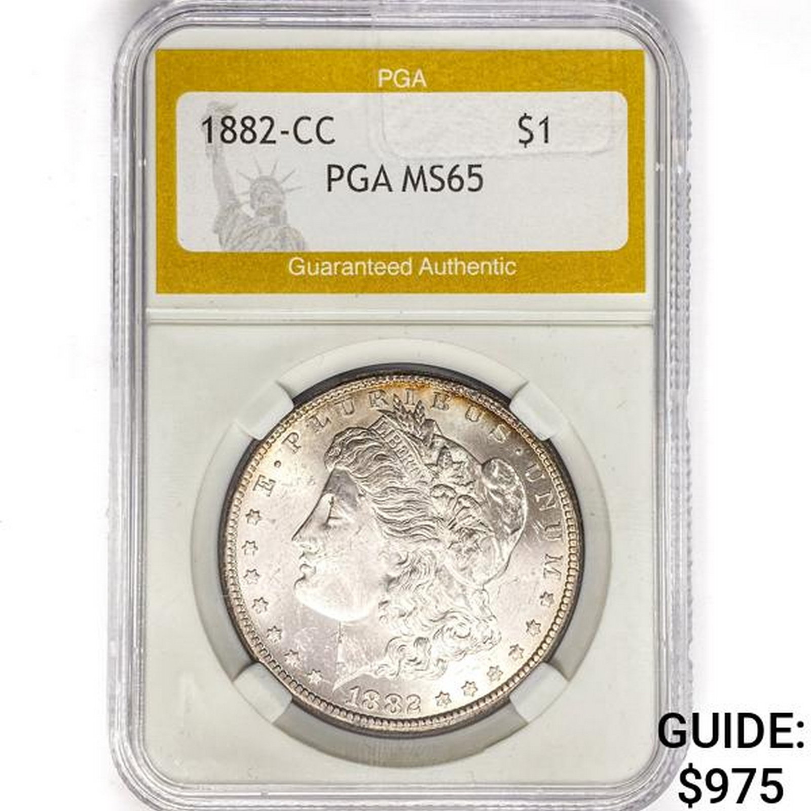 1882-CC Morgan Silver Dollar PGA MS65: 1882-CC Morgan Silver Dollar PGA MS65