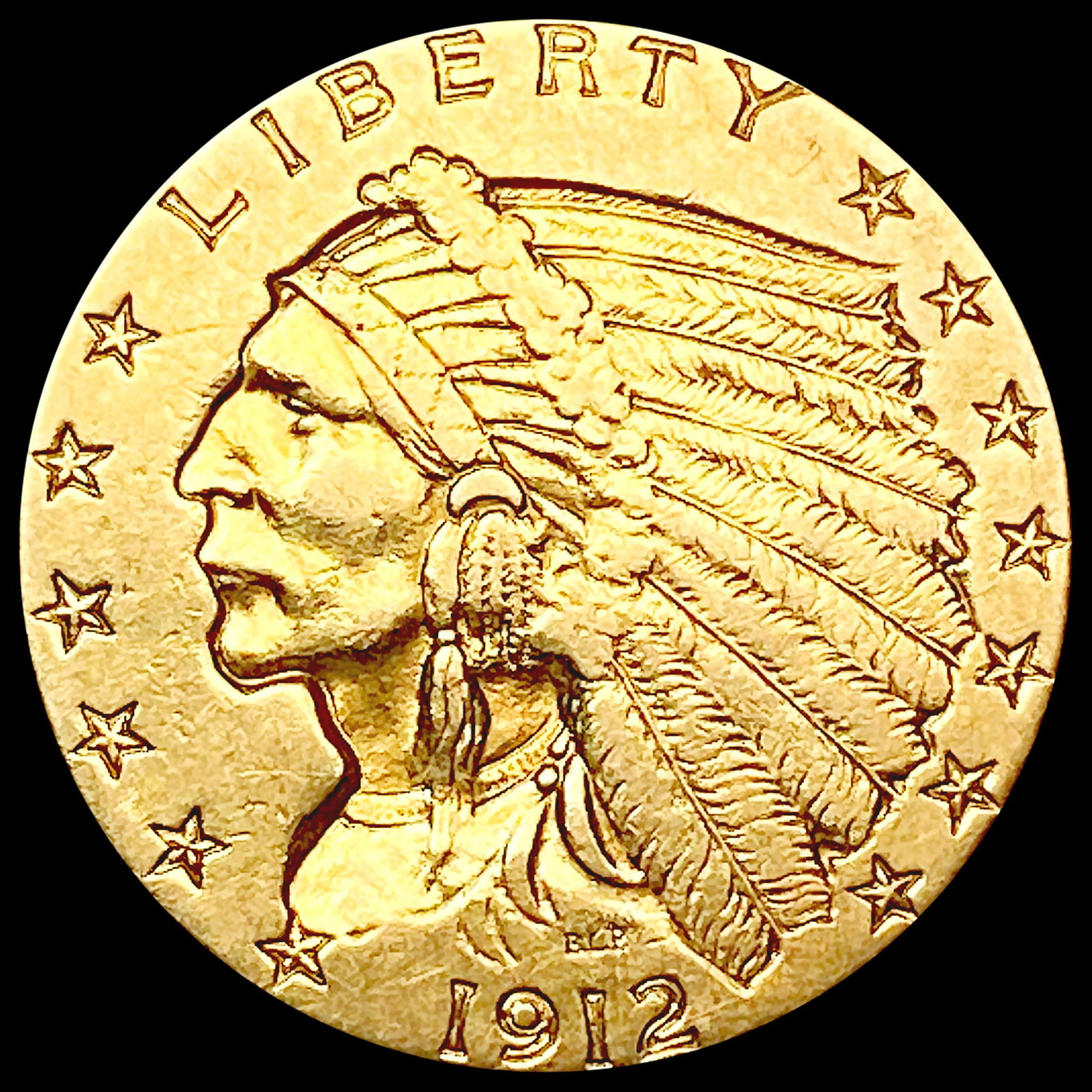 1912 $2.50 Gold Quarter Eagle CLOSELY UNCIRCULATED (1 of 2)