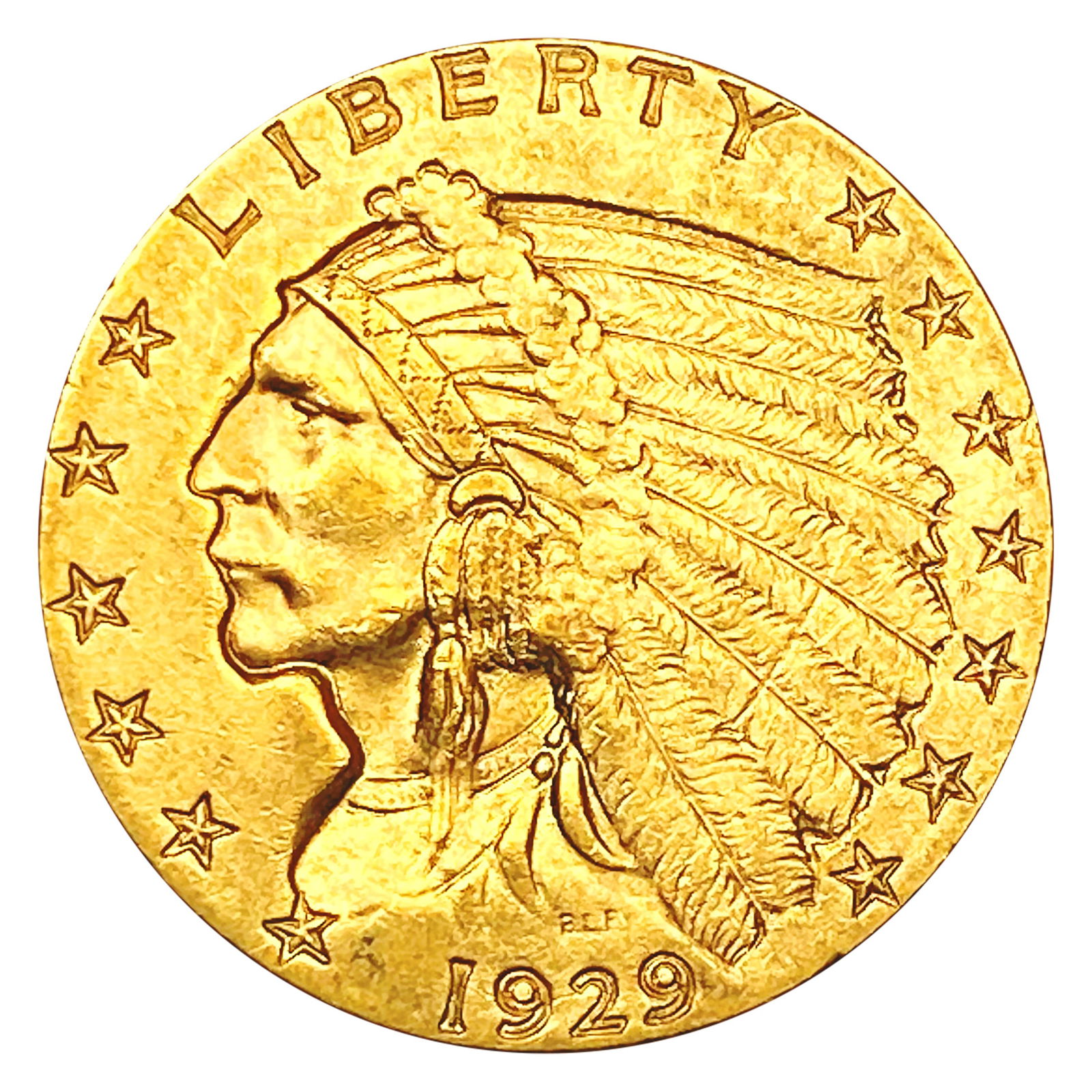 1929 $2.50 Gold Quarter Eagle NEARLY UNCIRCULATED (1 of 2)