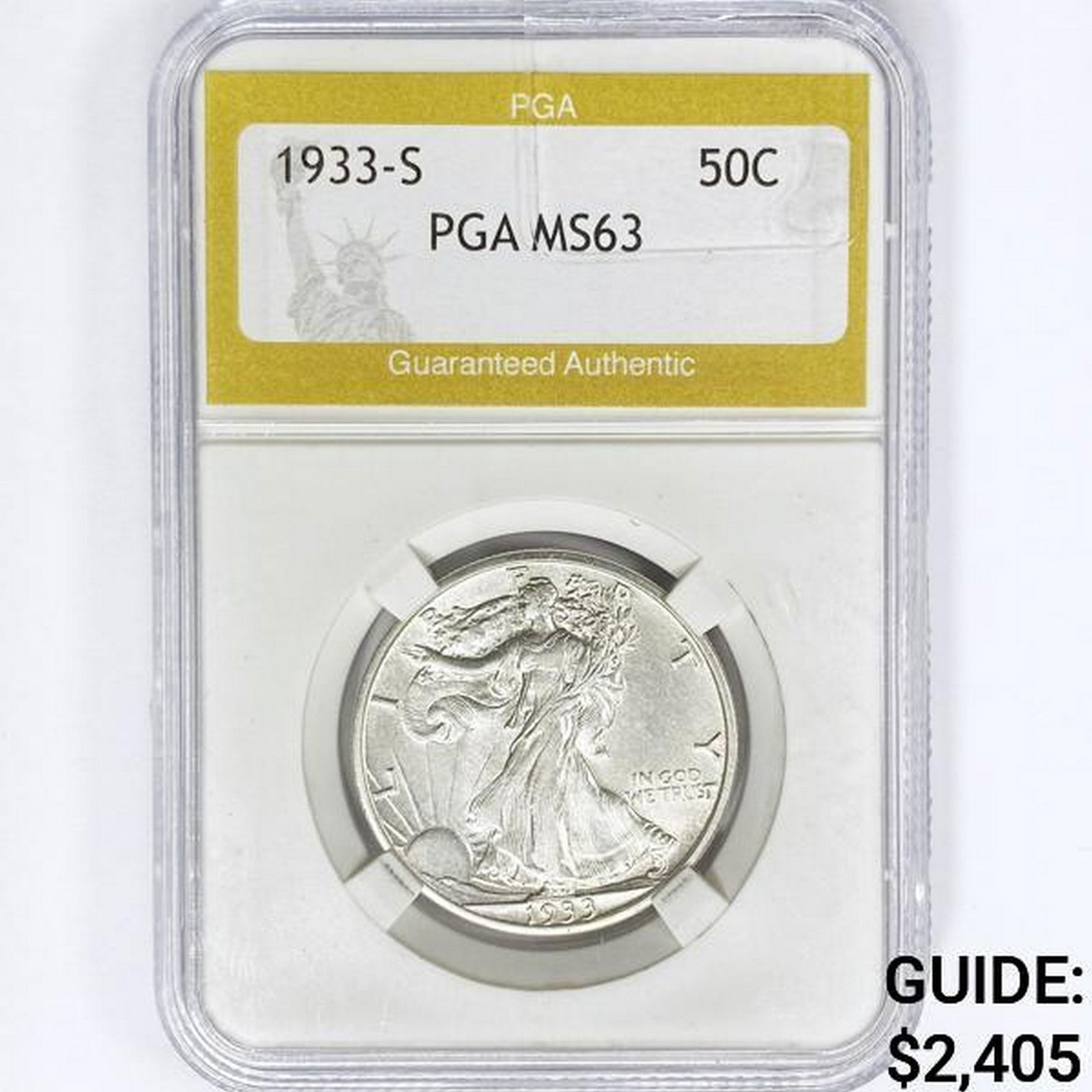 1933-S Walking Liberty Half Dollar PGA MS63 (1 of 2)