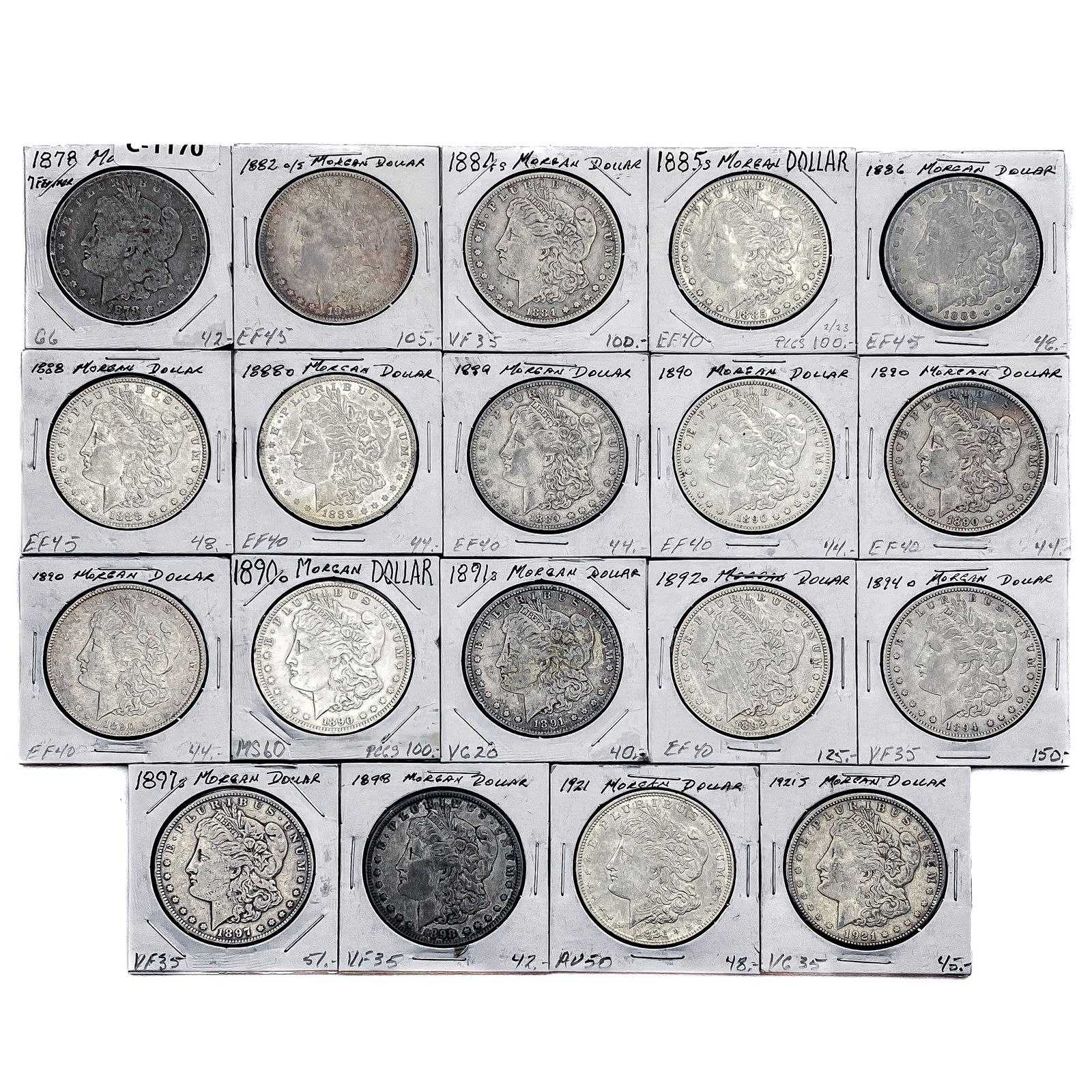 1878-1921 Morgan Silver Dollars [19 Coins] (1 of 2)