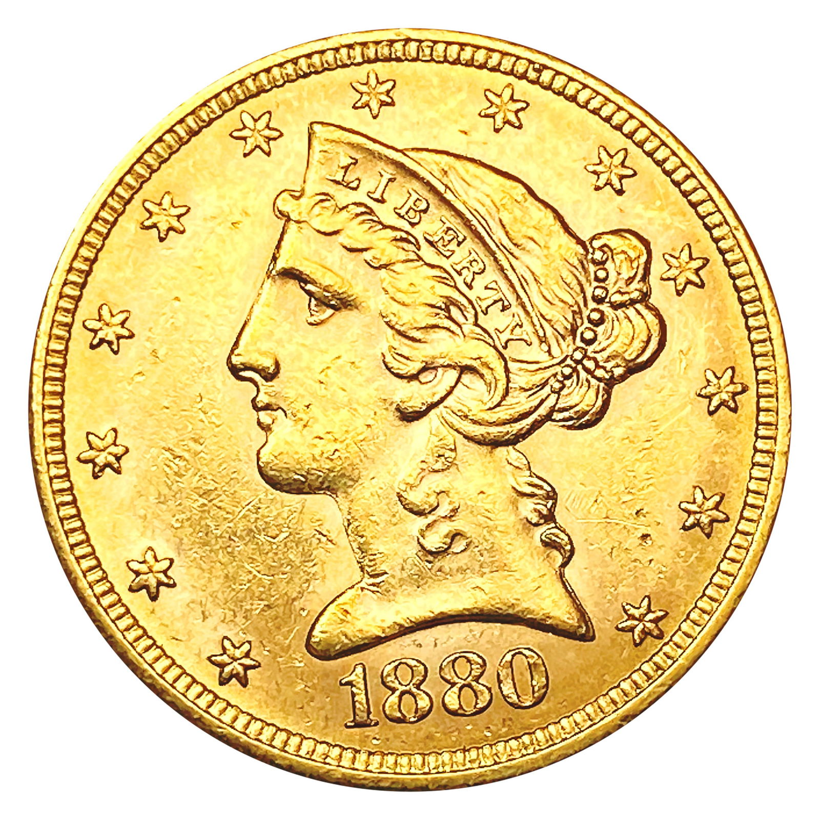 1880 $5 Gold Half Eagle UNCIRCULATED (1 of 2)