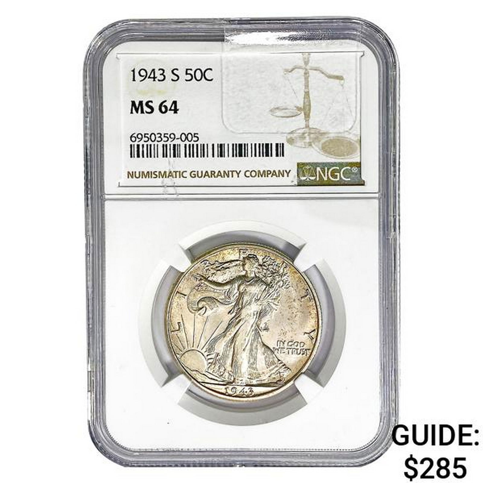 1943-S Walking Liberty Half Dollar NGC MS64 (1 of 2)