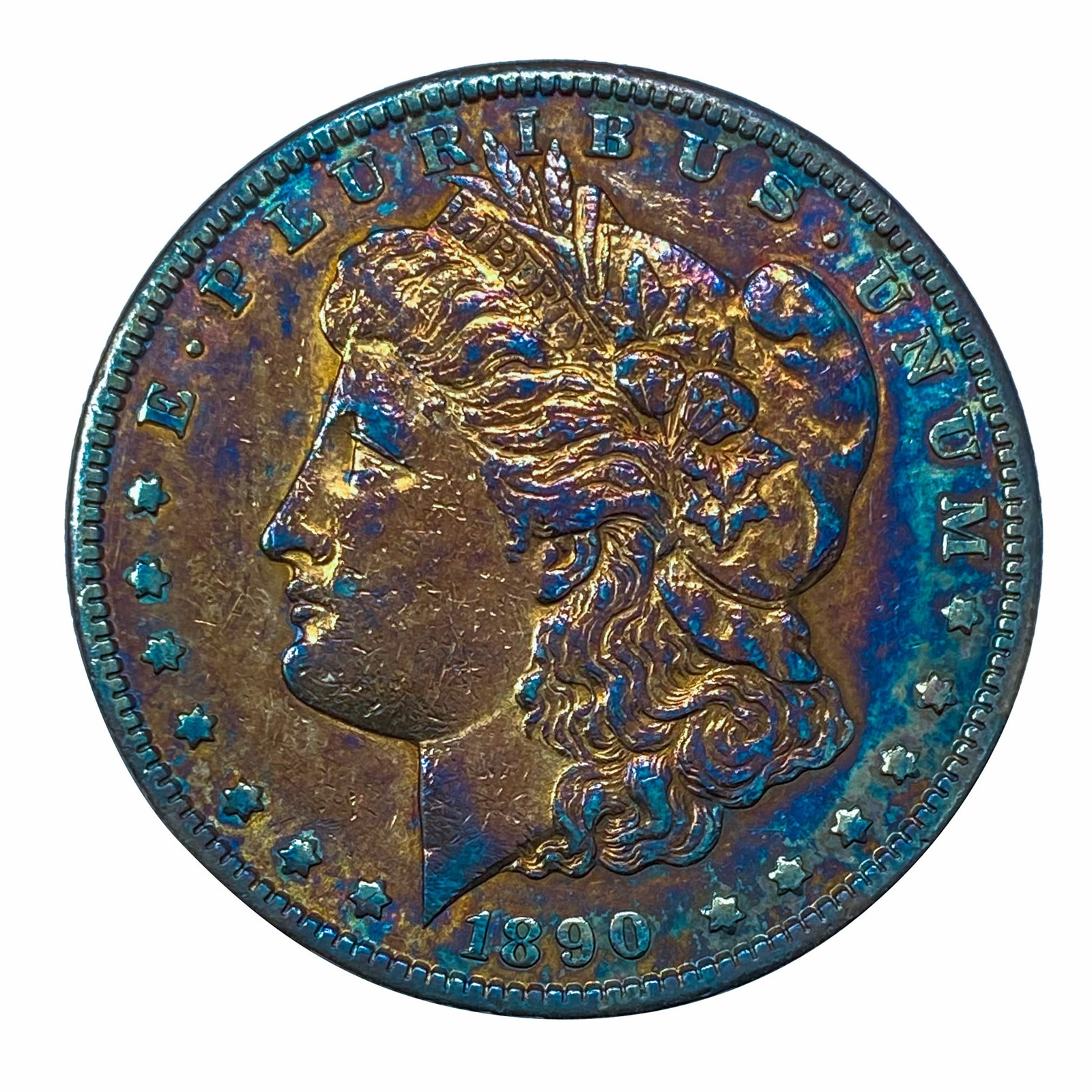 1890-CC Morgan Silver Dollar Toned (1 of 2)