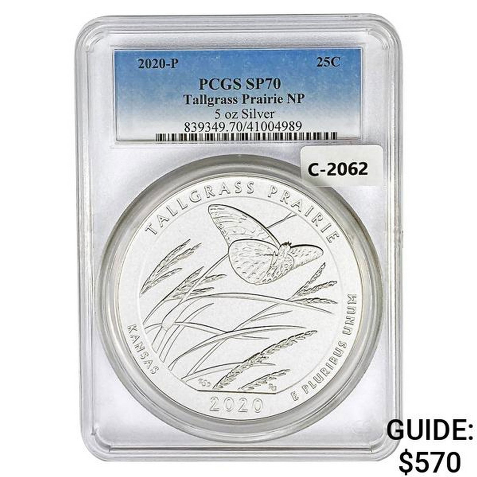 2020 US 5oz Silver Tallgrass Prairie Round PCGS SP (1 of 2)