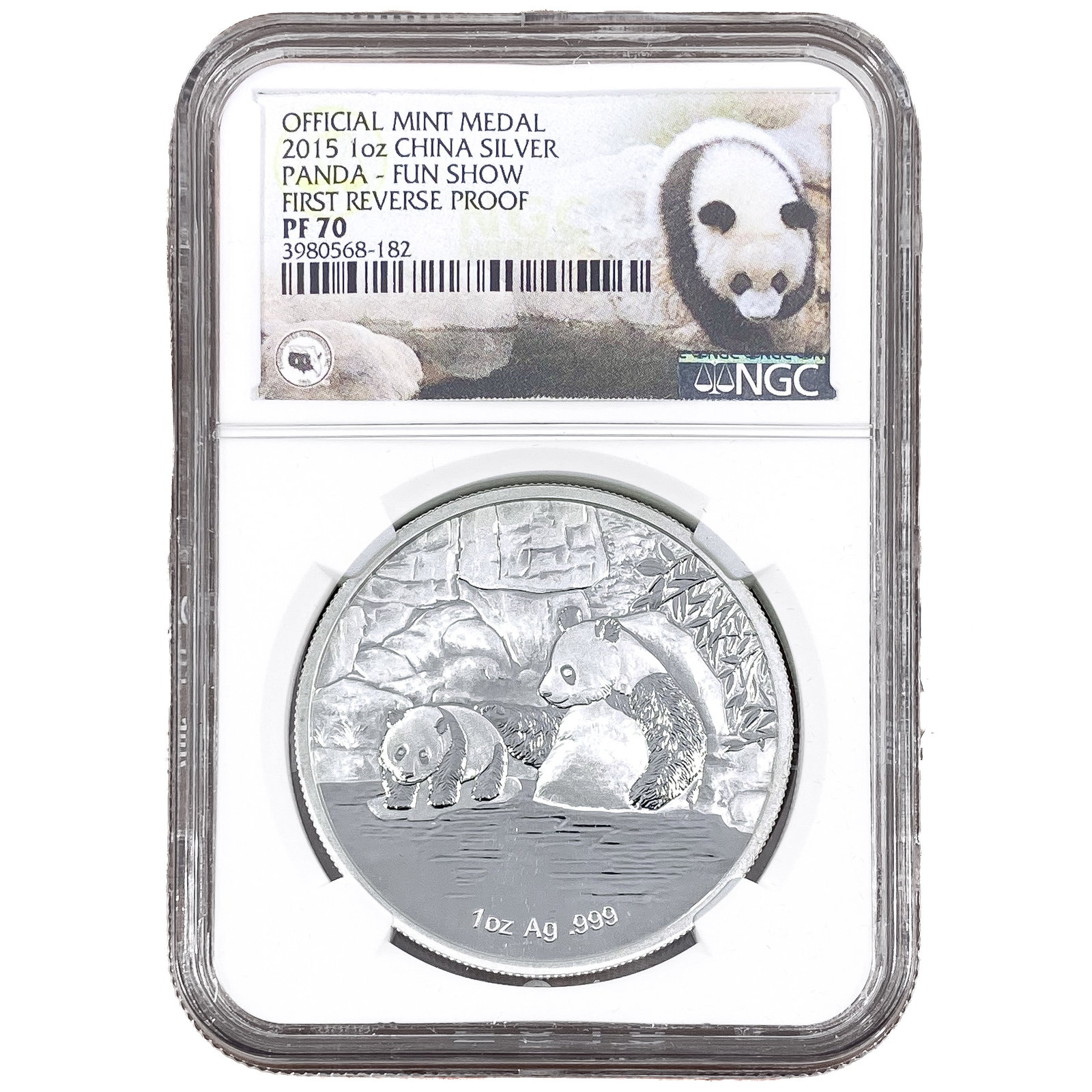 2015 China 1oz Silver Panda FUN Show Medal NGC PF7 (1 of 5)