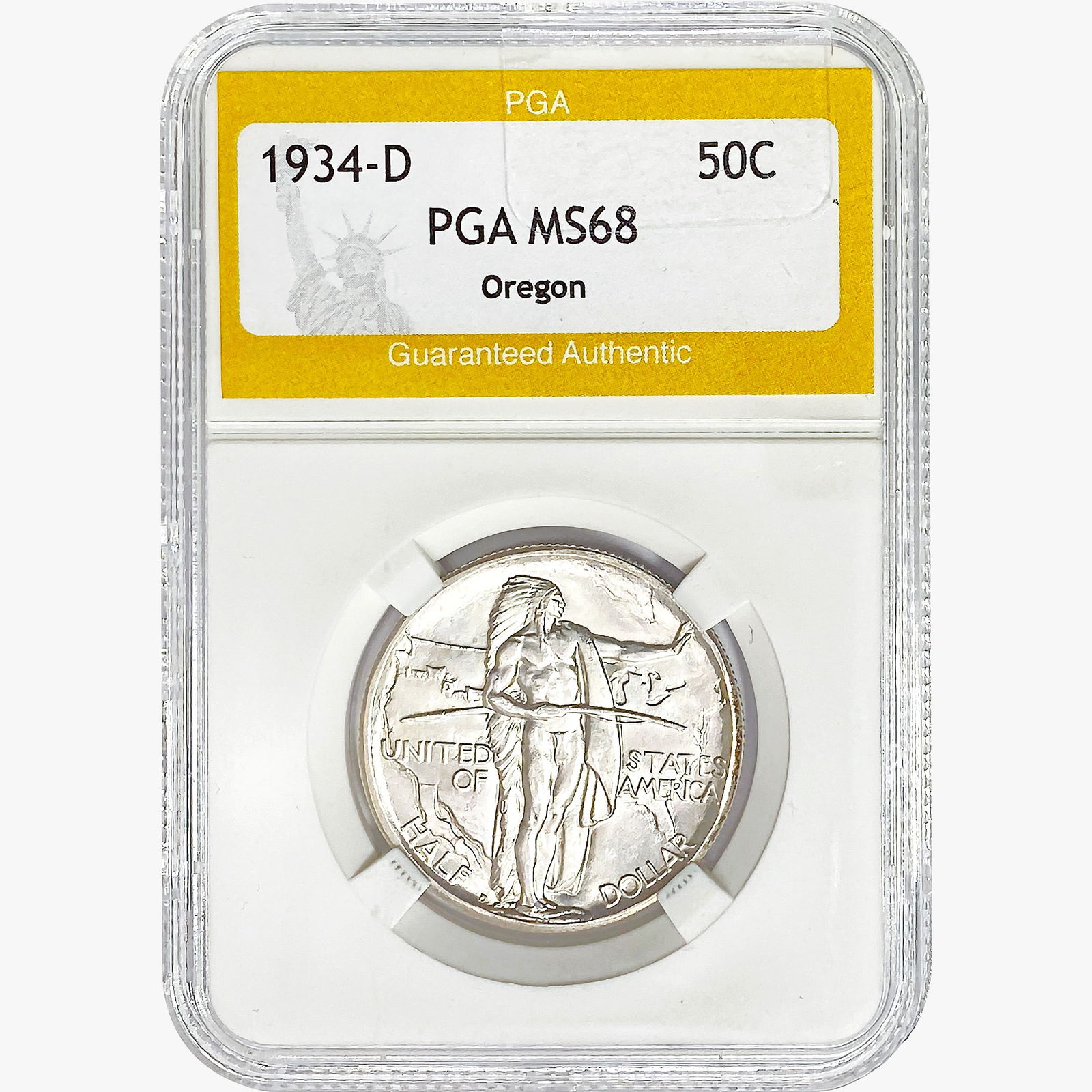 1934-D Oregon Trail Half Dollar PGA MS68 (1 of 2)