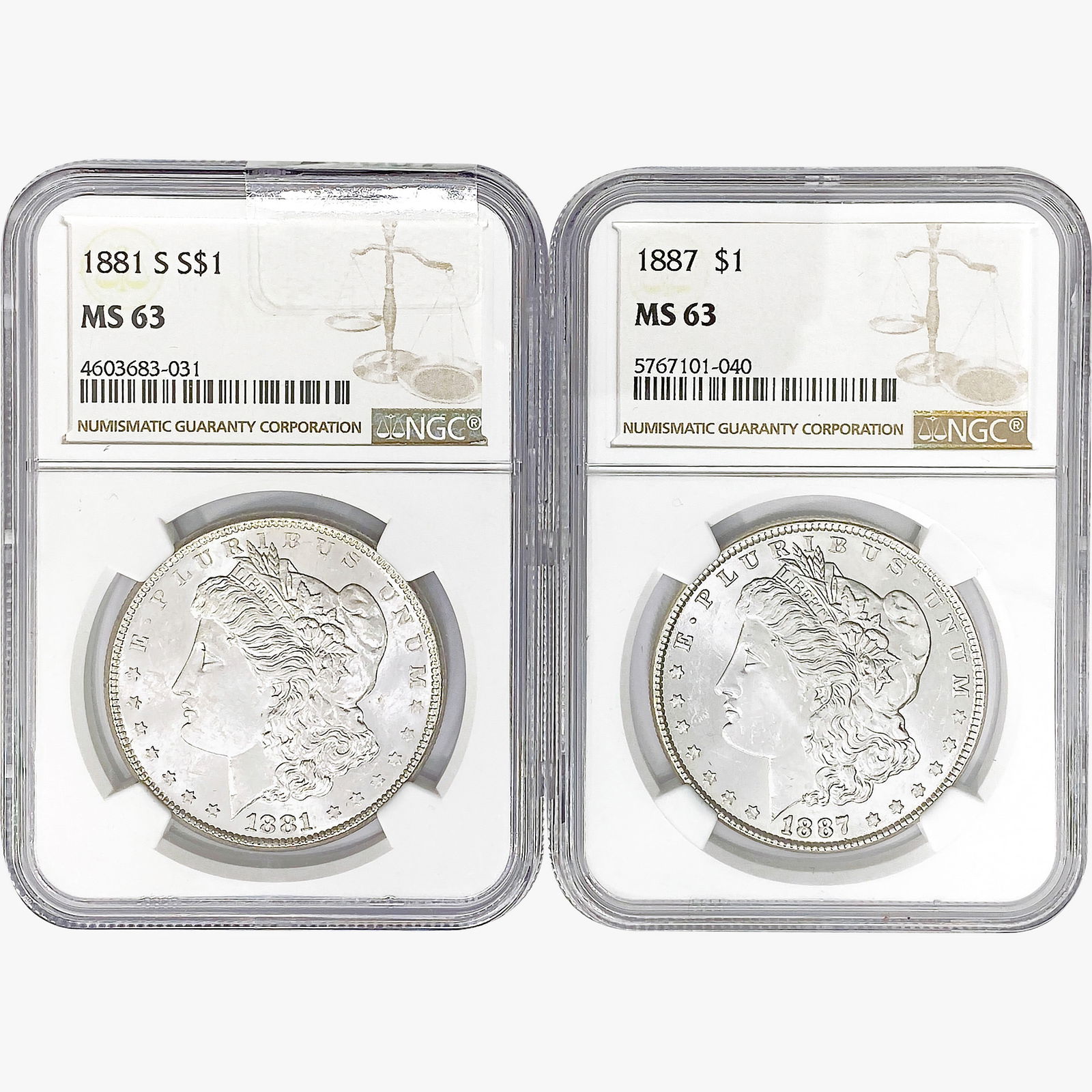 [2] Morgan Silver Dollars NGC MS63 (1 of 2)