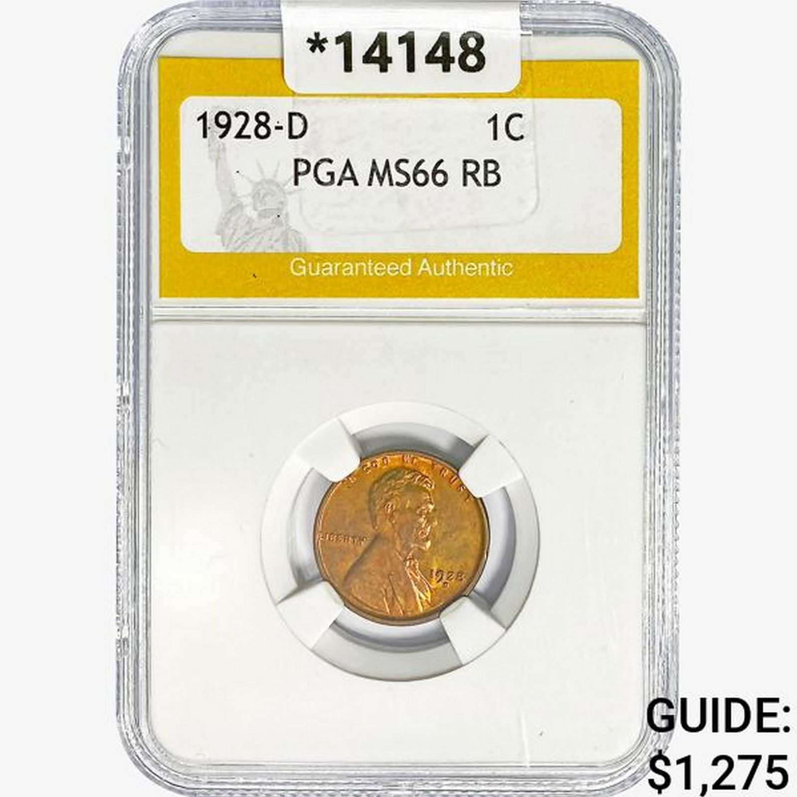 1928-D Wheat Cent PGA MS66 RB (1 of 2)