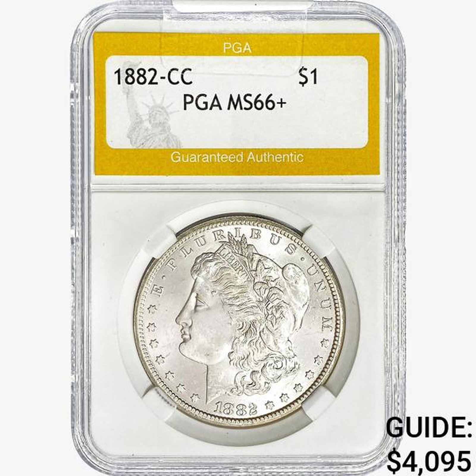 1882-CC Morgan Silver Dollar PGA MS66+: 1882-CC Morgan Silver Dollar PGA MS66+