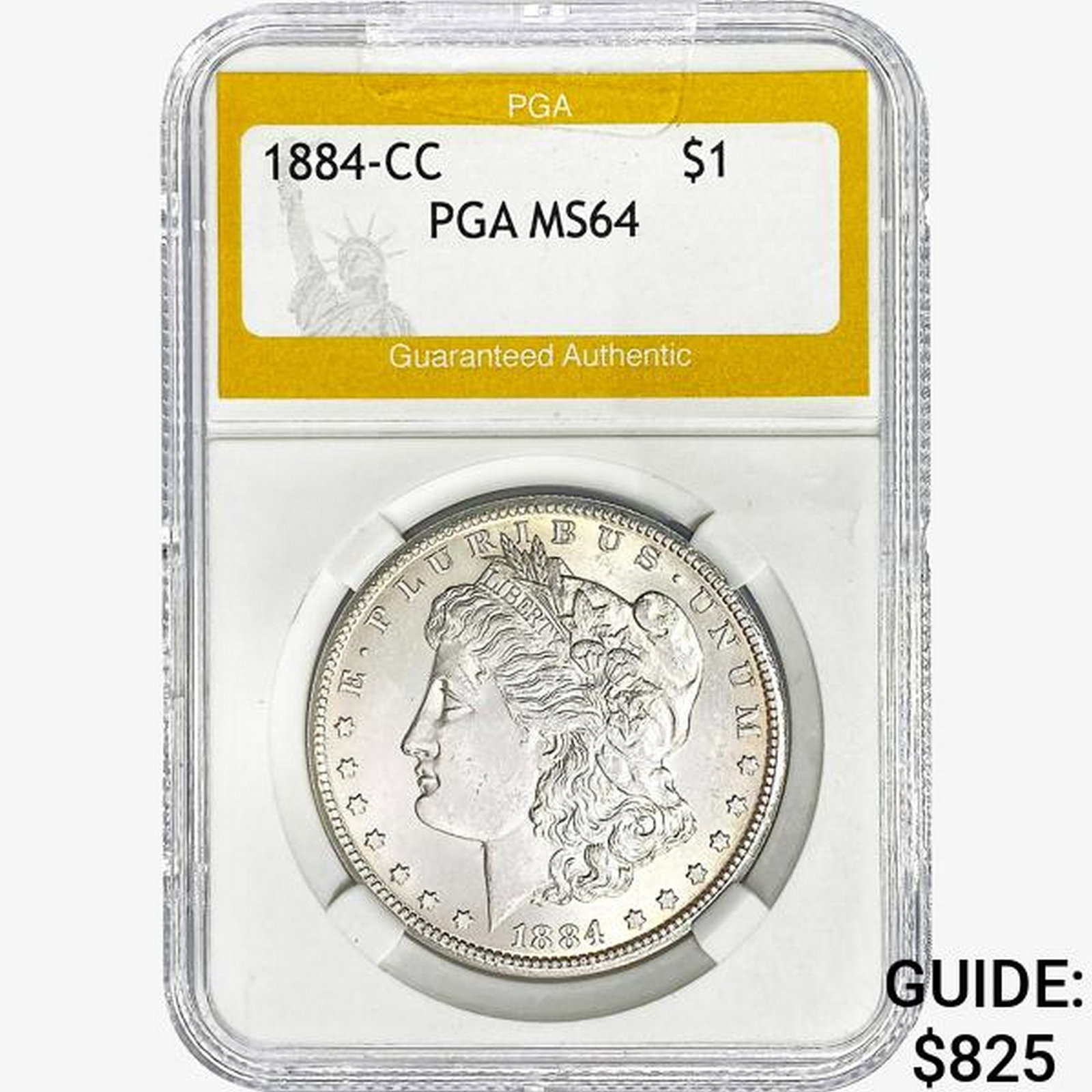 1884-CC Morgan Silver Dollar PGA MS64: 1884-CC Morgan Silver Dollar PGA MS64