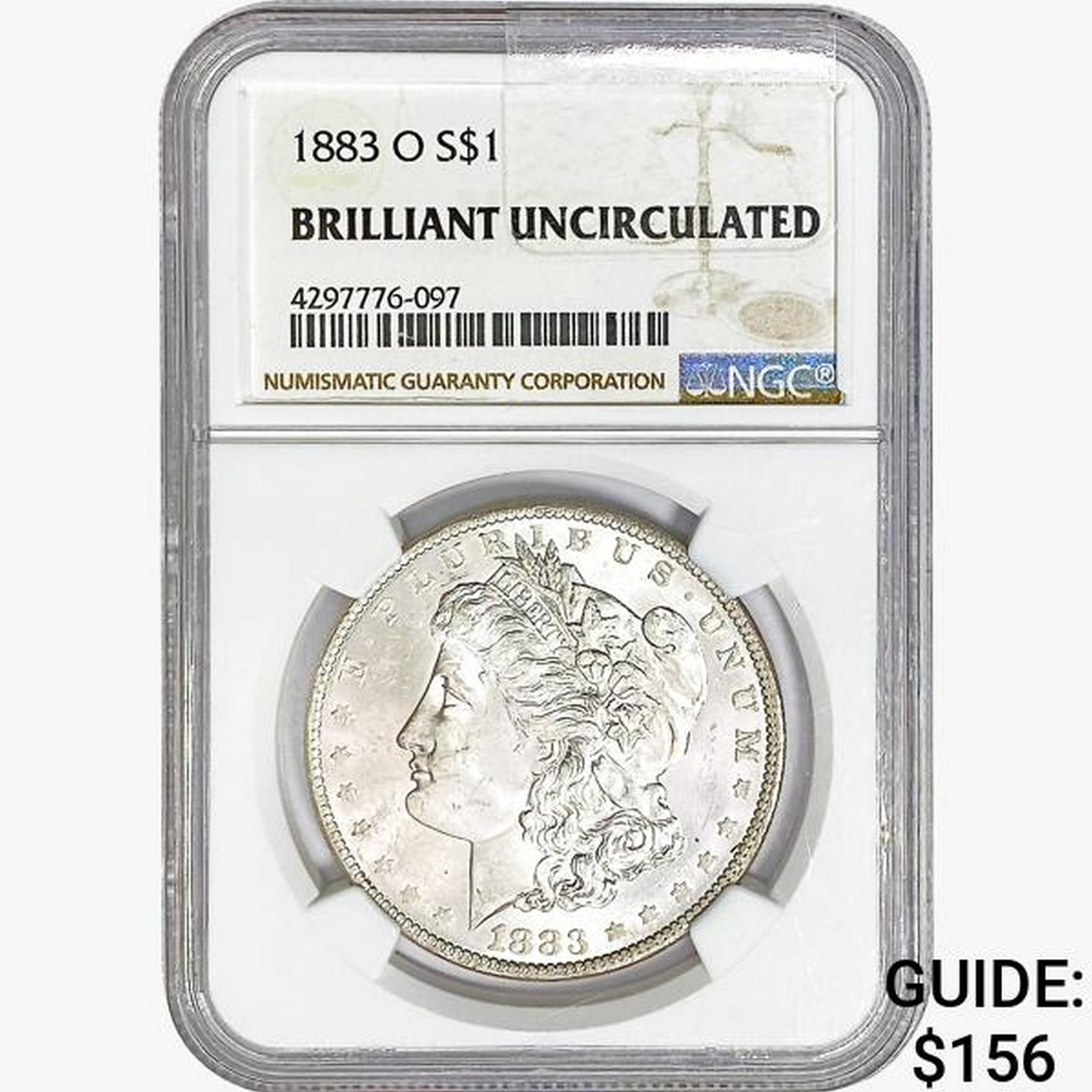 1883-O Morgan Silver Dollar NGC BU (1 of 2)