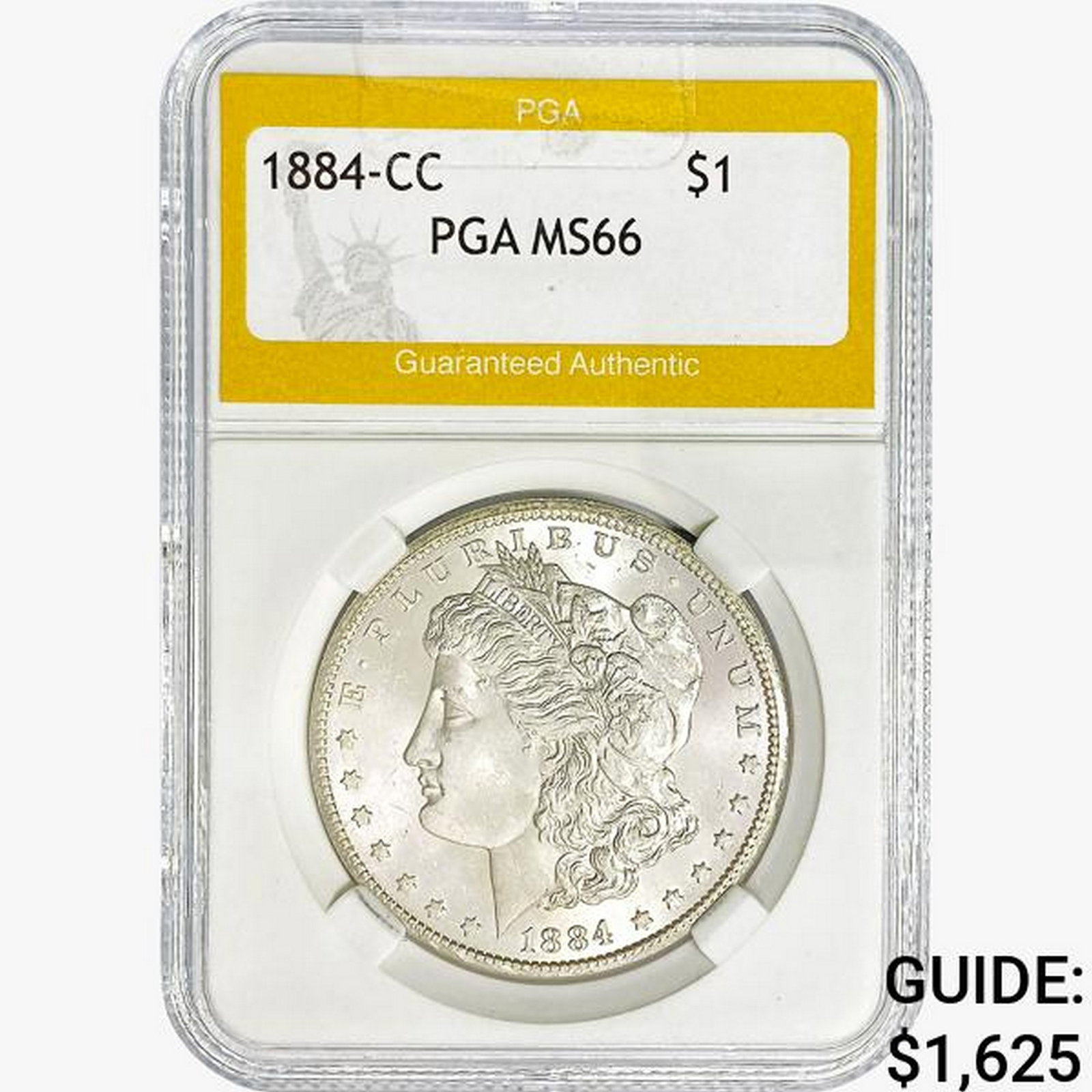 1884-CC Morgan Silver Dollar PGA MS66: 1884-CC Morgan Silver Dollar PGA MS66