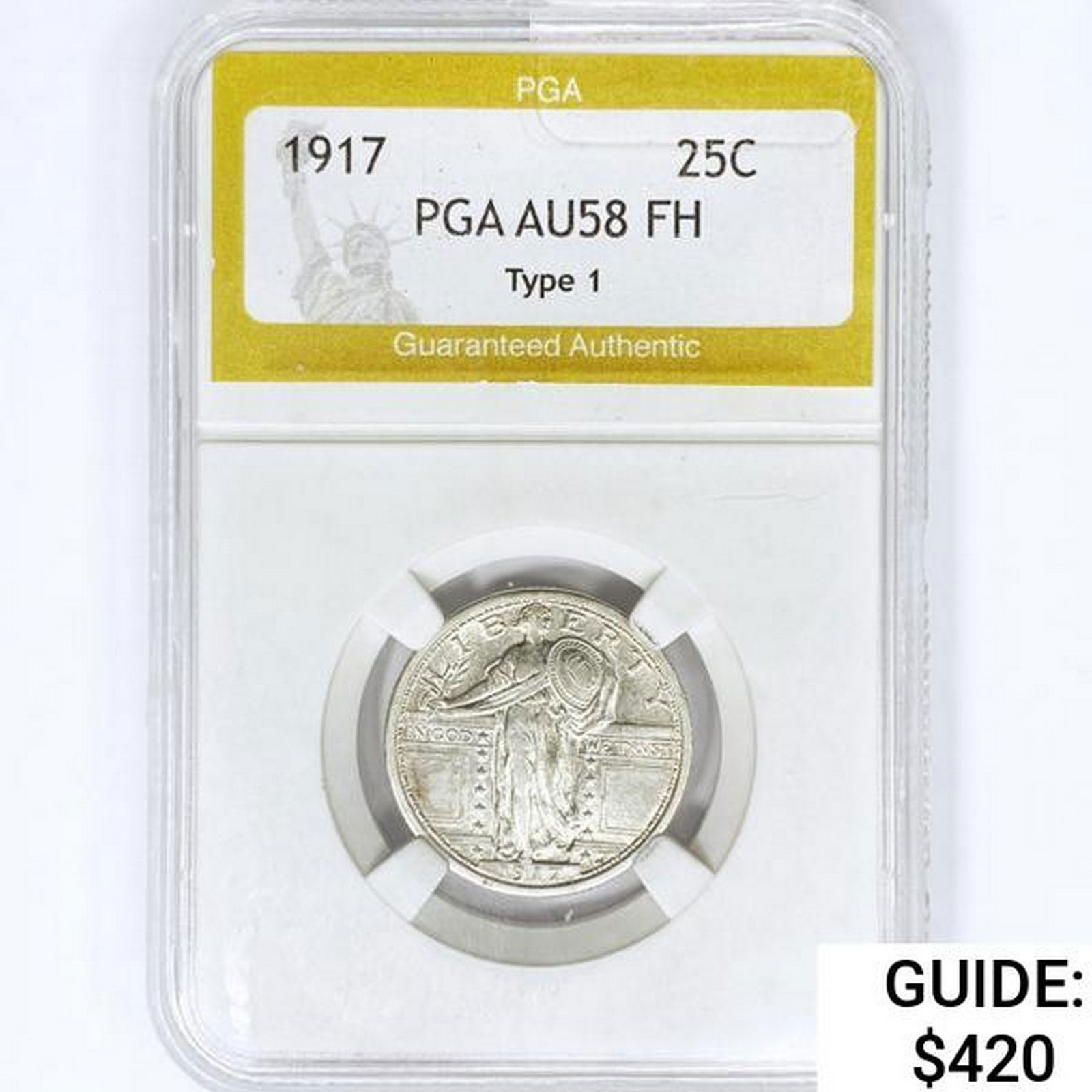 1917 Standing Liberty Quarter PGA AU58 FH Type 1 (1 of 2)