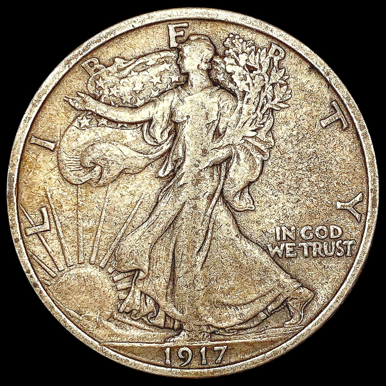 1917 Walking Liberty Half Dollar NICELY CIRCULATED (1 of 2)
