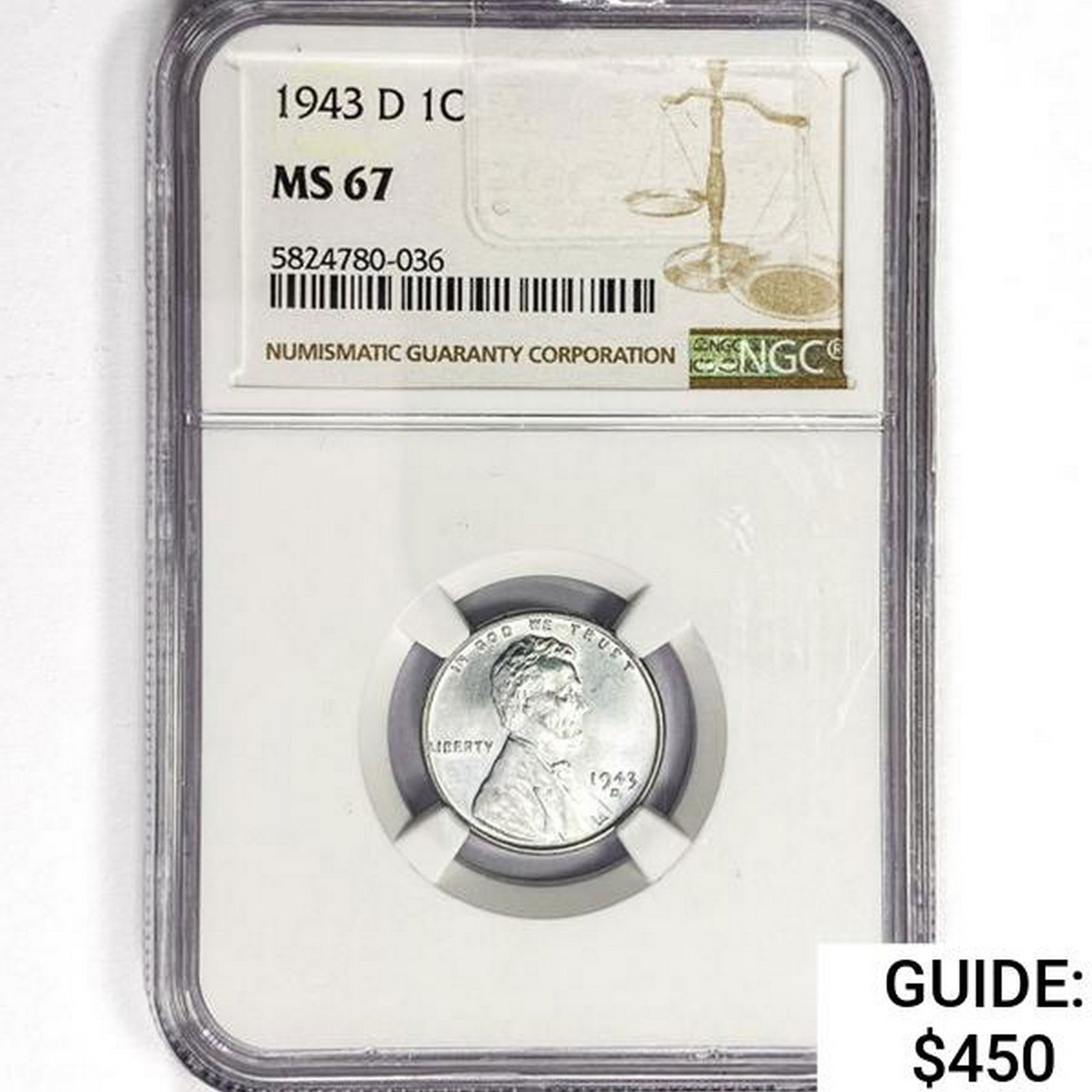 1943-D Wheat Cent NGC MS67 (1 of 2)