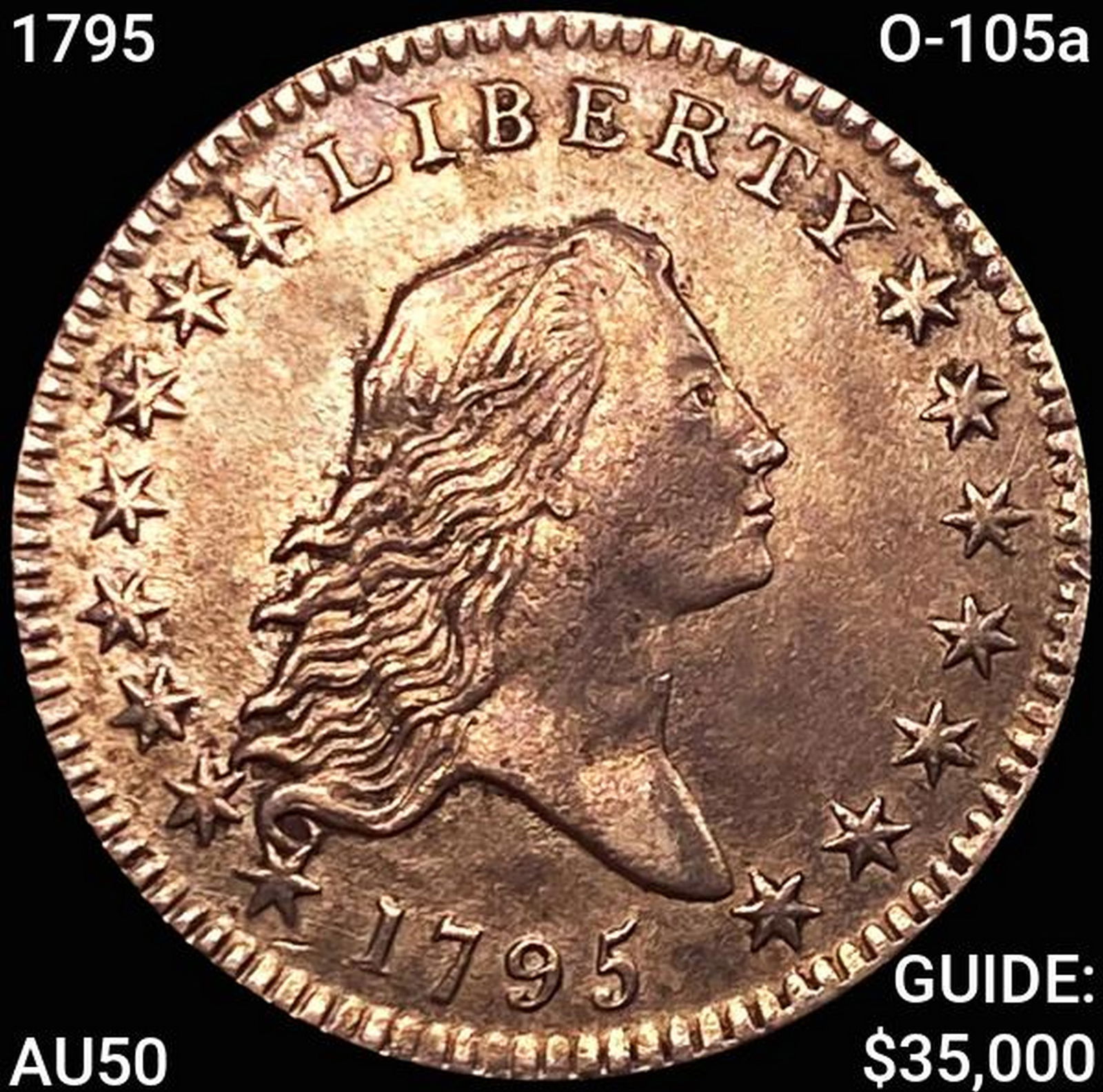 1795 O-105a Flowing Hair Half Dollar CLOSELY UNCIR (1 of 2)