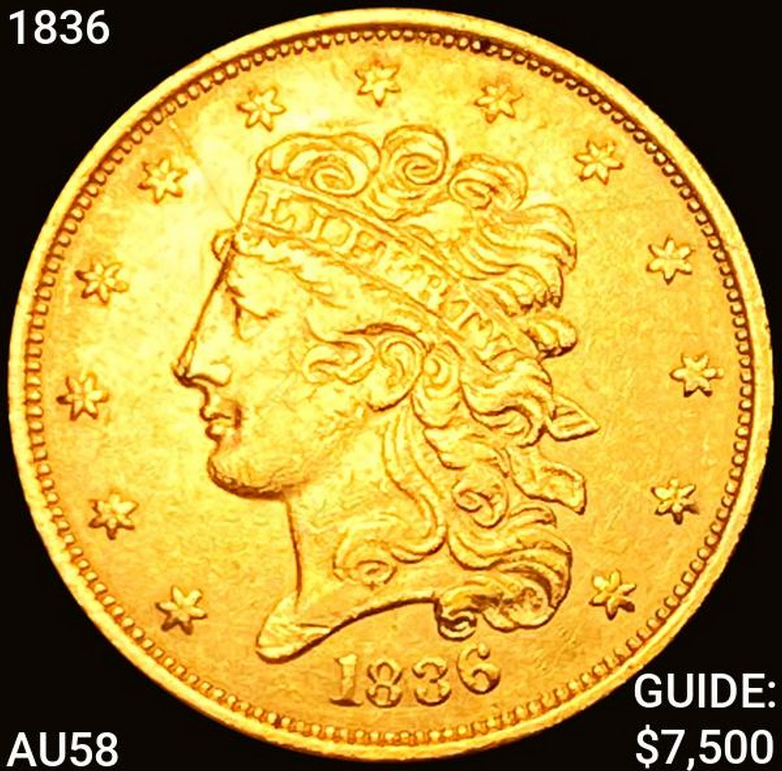 1836 $5 Gold Half Eagle CHOICE AU (1 of 2)