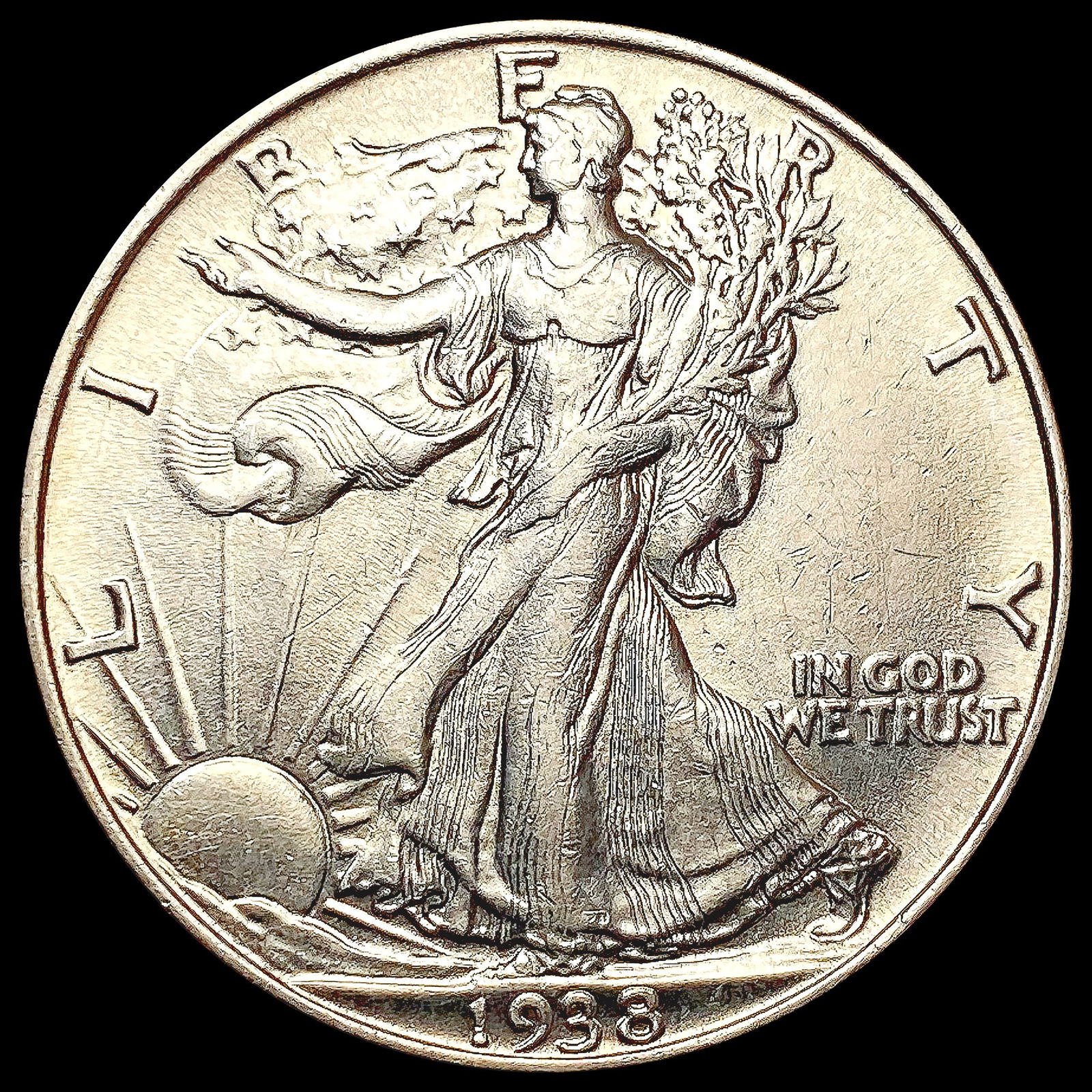 1938 Walking Liberty Half Dollar CLOSELY UNCIRCULA (1 of 2)