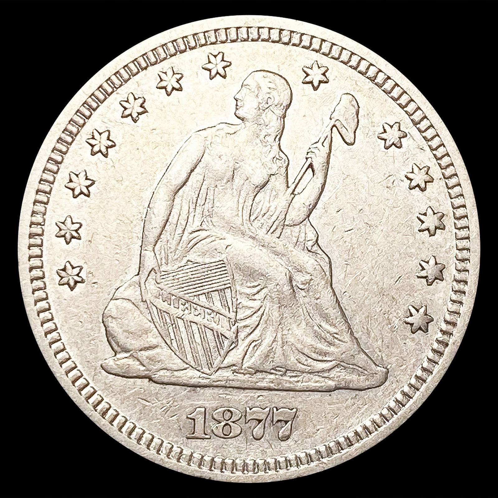 1877 Seated Liberty Quarter NEARLY UNCIRCULATED (1 of 2)