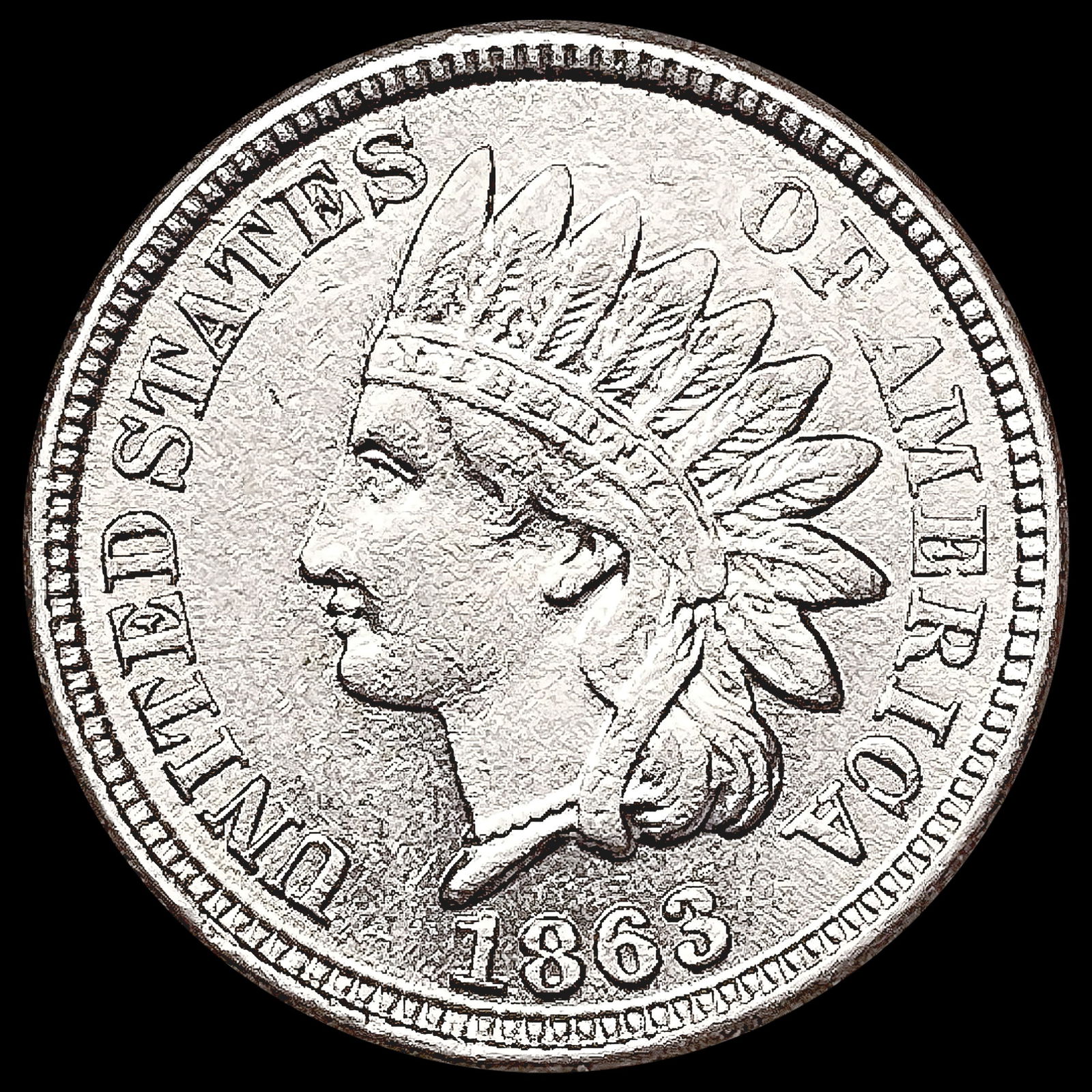 1863 Indian Head Cent CLOSELY UNCIRCULATED (1 of 2)