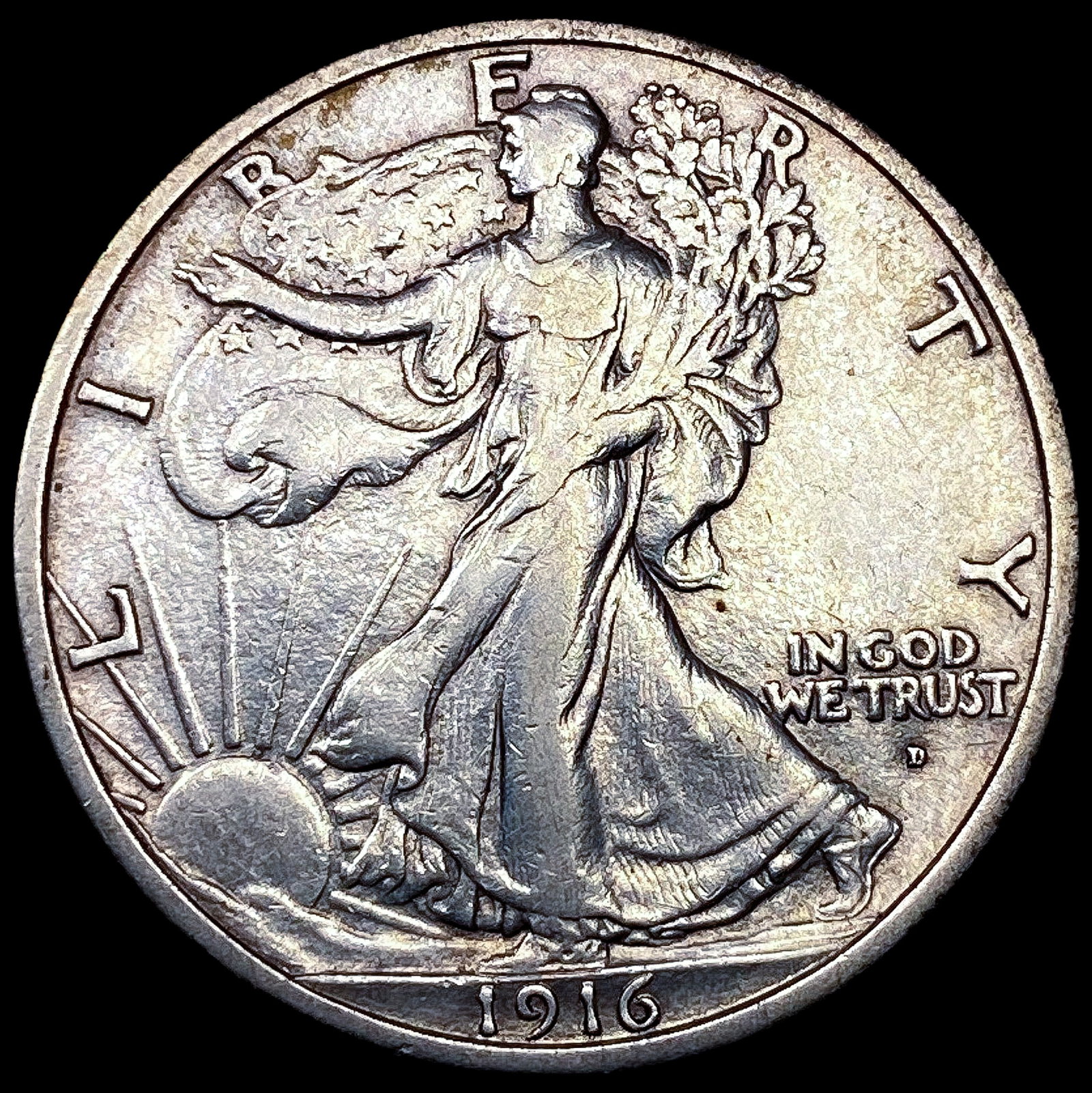 1916-D Walking Liberty Half Dollar CLOSELY UNCIRCU (1 of 2)