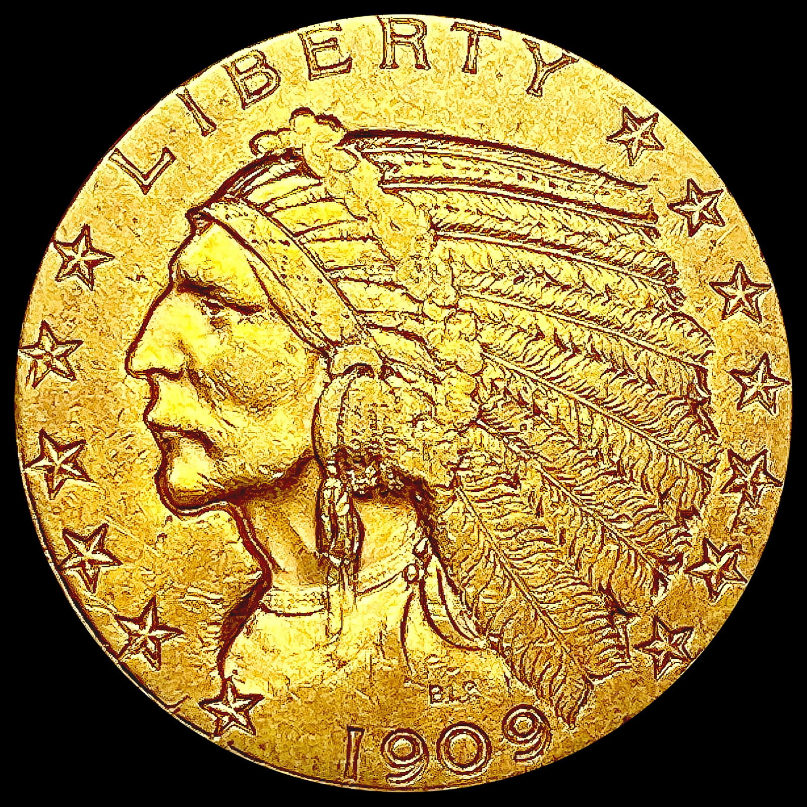 1909-D $5 Gold Half Eagle CLOSELY UNCIRCULATED (1 of 2)
