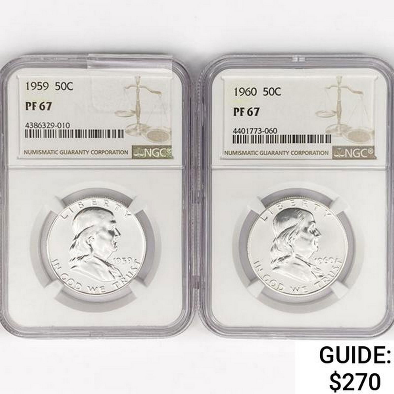 [2] Franklin Silver Half Dollar NGC PF67 1959-1960 (1 of 2)