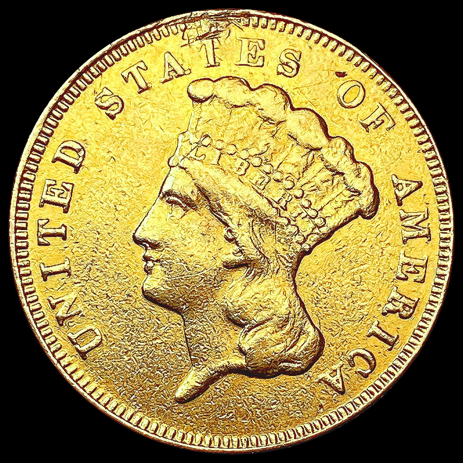 1878 $3 Gold Piece CLOSELY UNCIRCULATED (1 of 2)