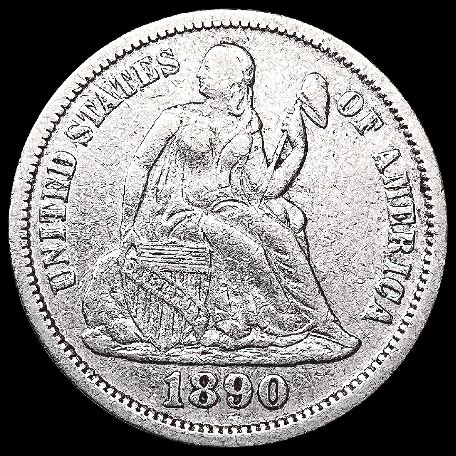 1890 Seated Liberty Dime LIGHTLY CIRCULATED (1 of 2)