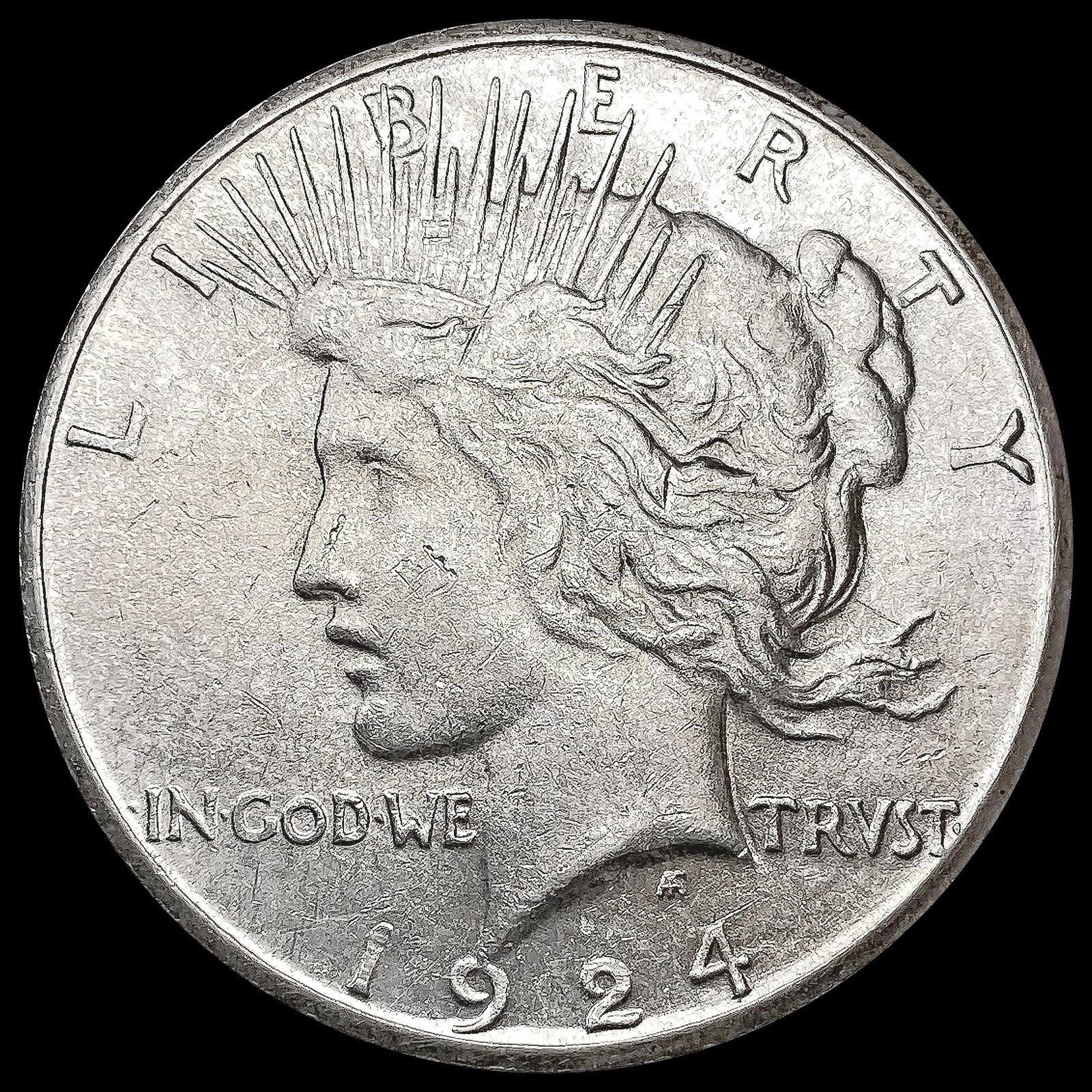 1924-S Silver Peace Dollar CLOSELY UNCIRCULATED (1 of 2)