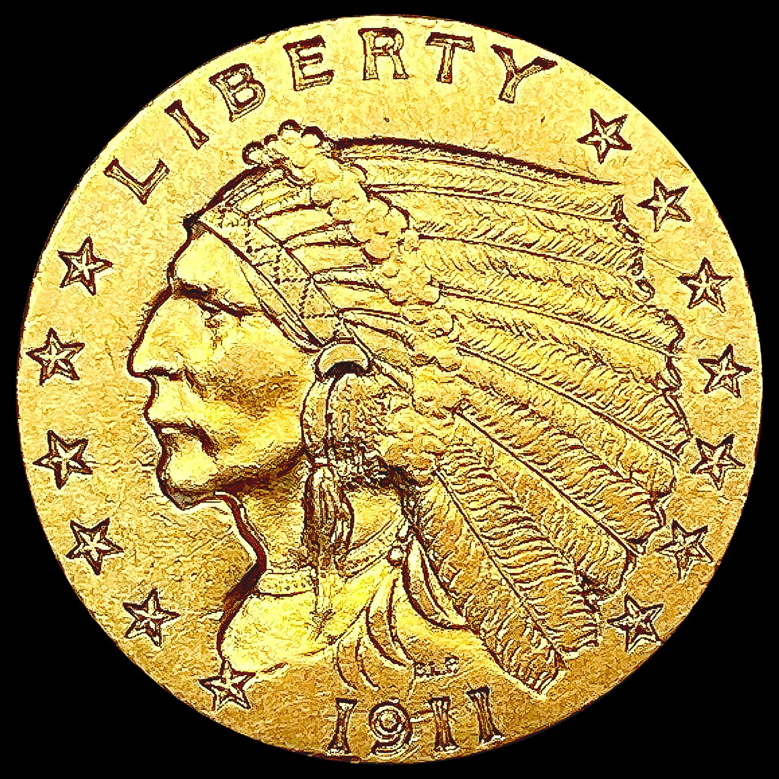 1911 $2.50 Gold Quarter Eagle CLOSELY UNCIRCULATED (1 of 2)
