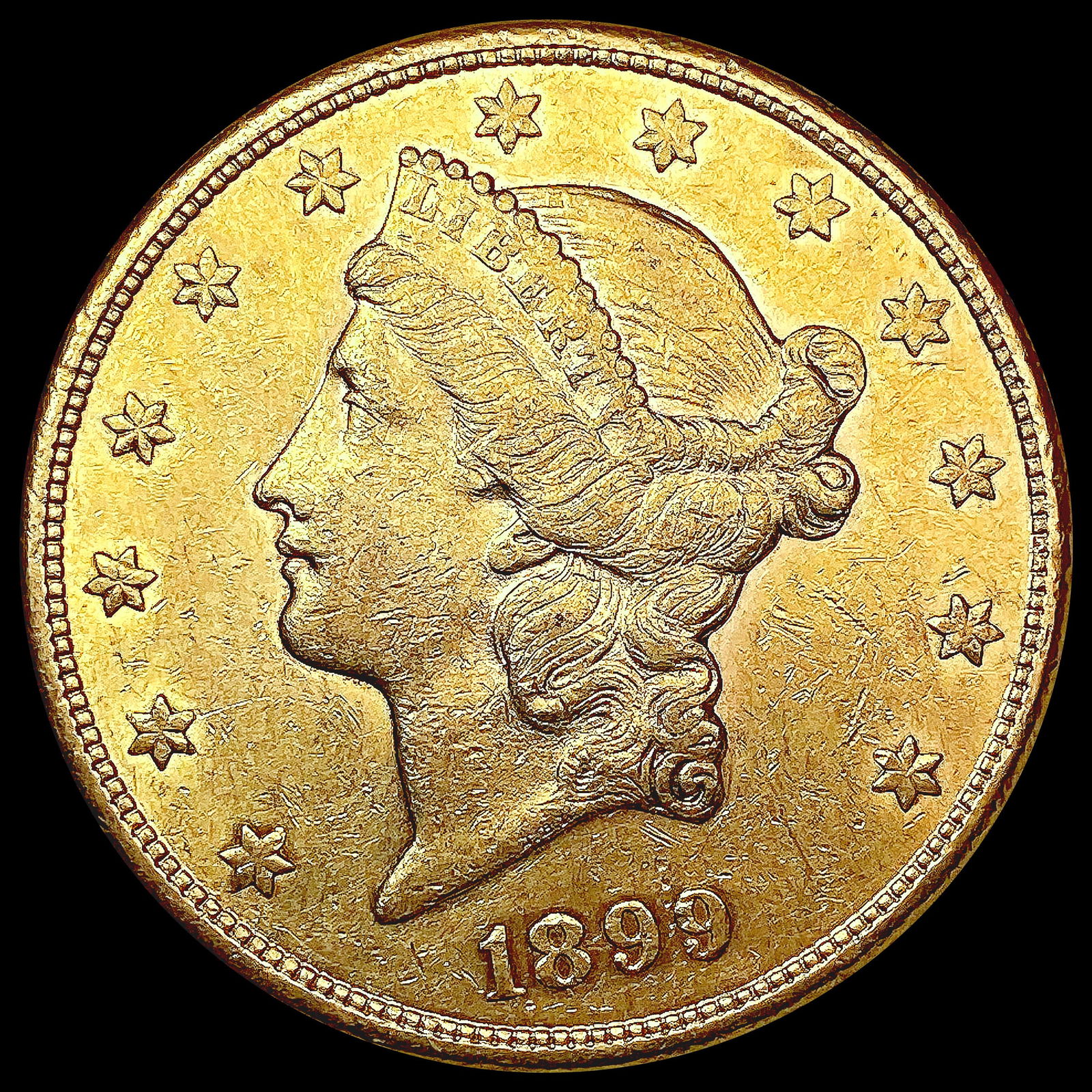 1899-S $20 Gold Double Eagle NEARLY UNCIRCULATED (1 of 2)