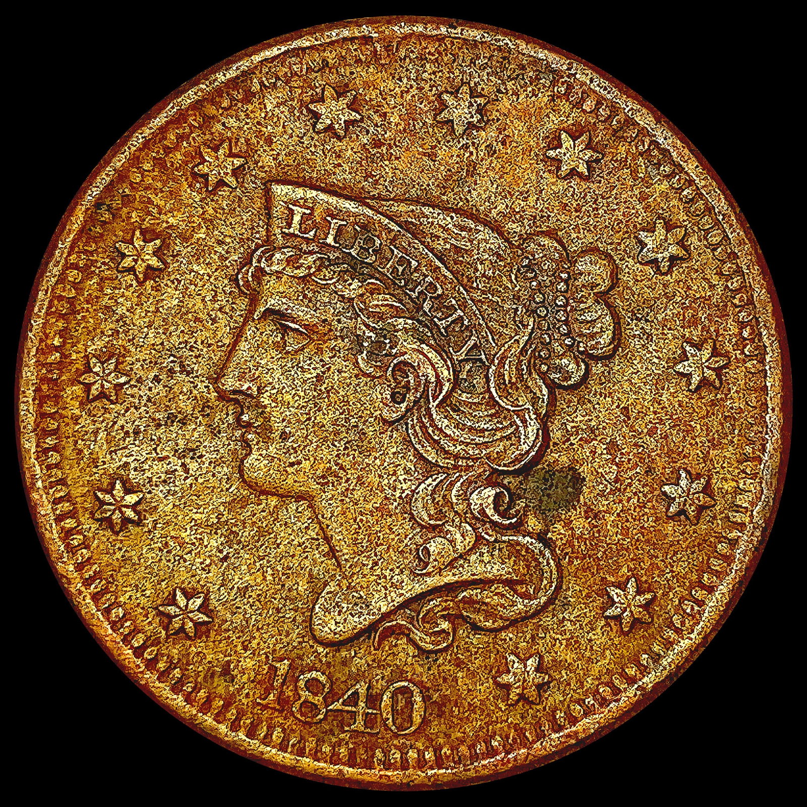 1840 Braided Hair Large Cent HIGH GRADE (1 of 2)