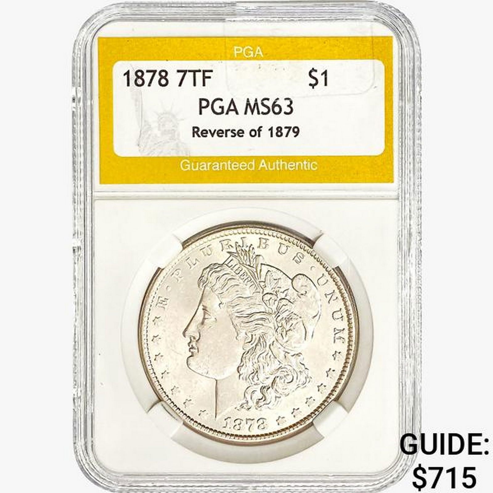 1878 7TF Morgan Silver Dollar PGA MS63 REV 79 (1 of 2)