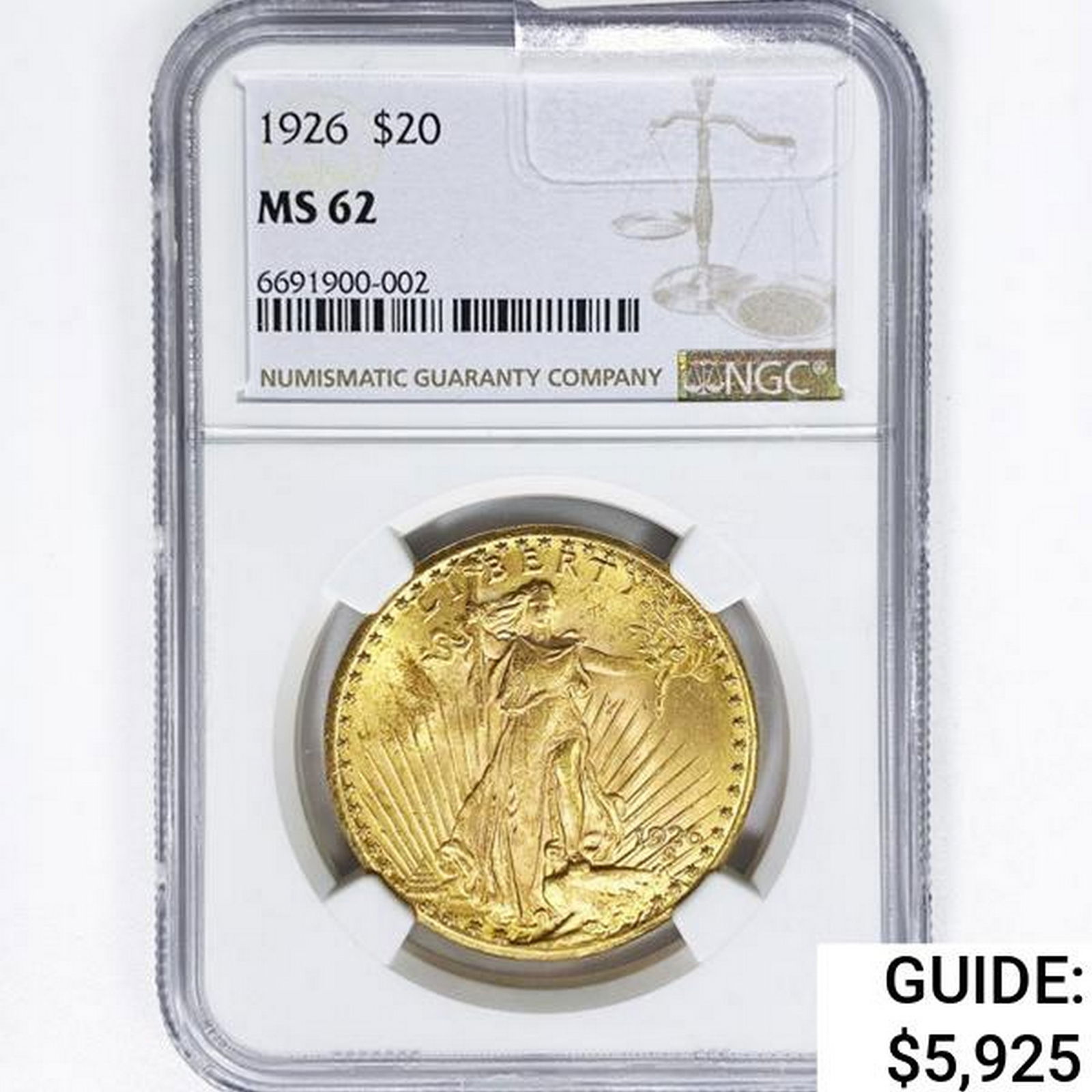 1926 $20 Gold Double Eagle NGC MS62 (1 of 2)