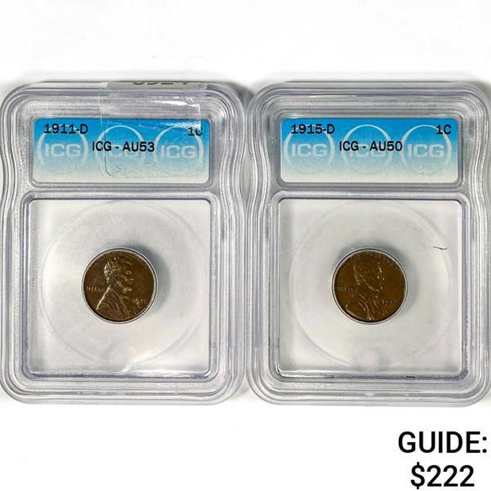 [2] Wheat Cent ICG AU50,53 1911-1915 (1 of 2)