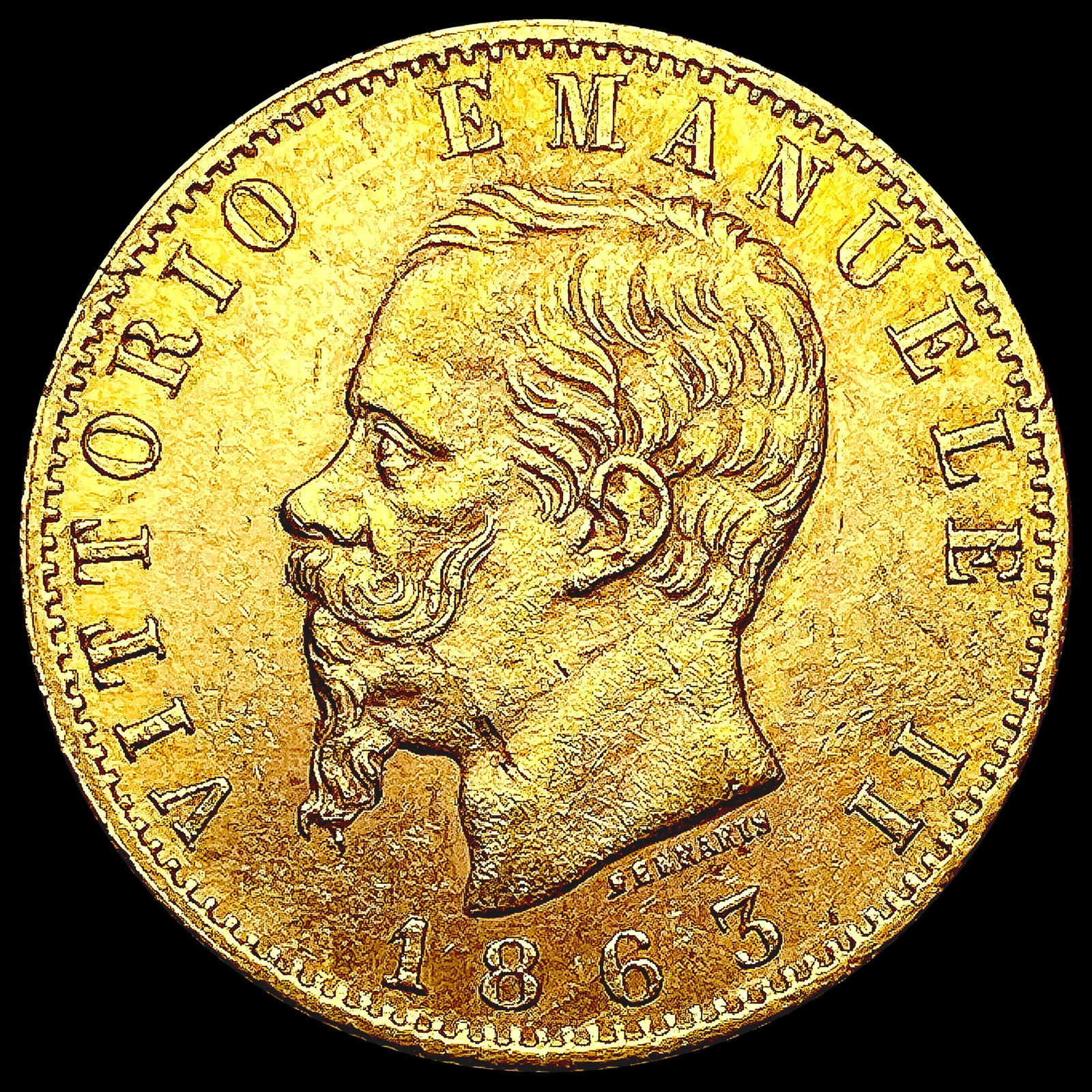 1863 Italy .1867oz Gold 20 Lire UNCIRCULATED (1 of 2)